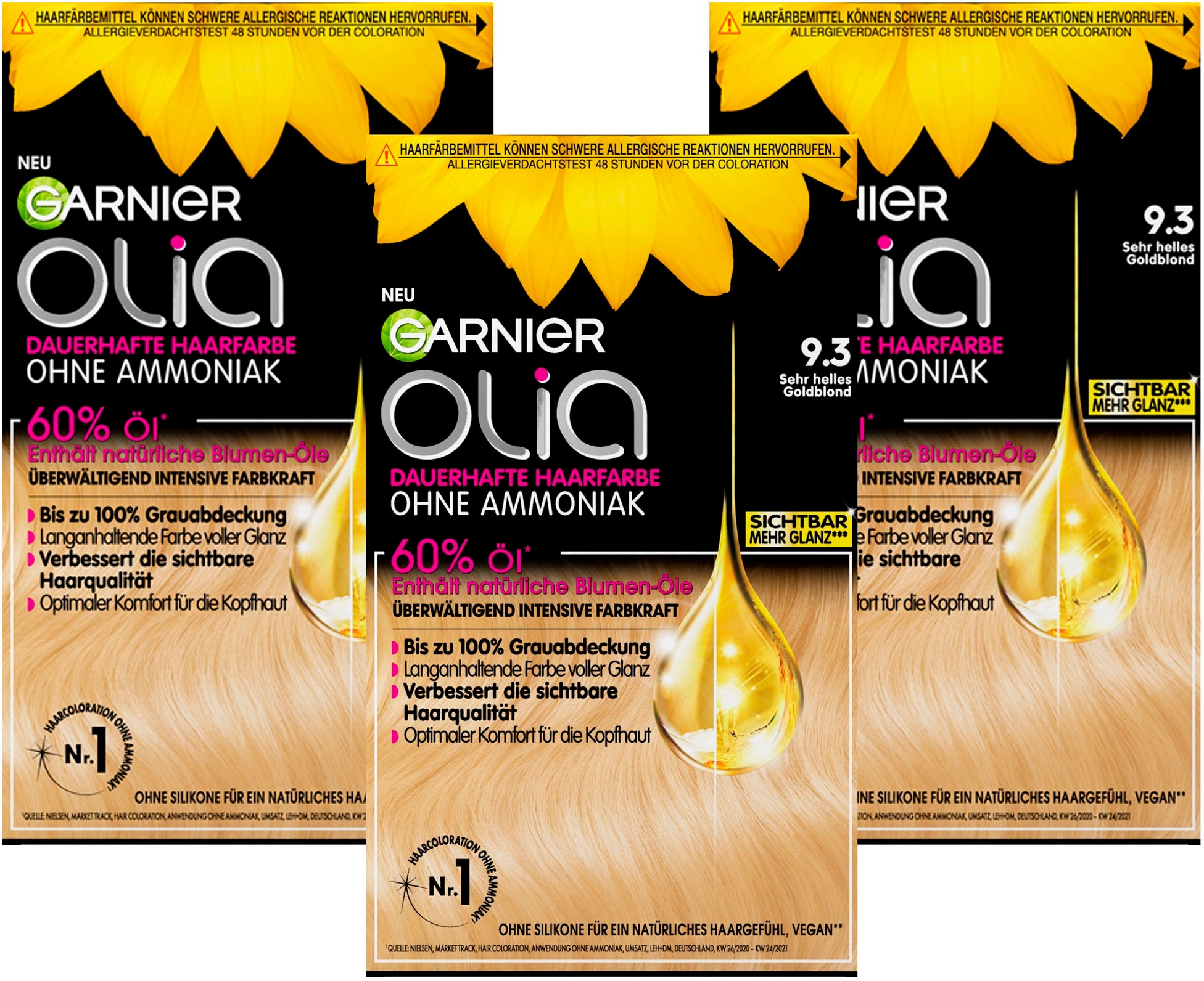 Online GARNIER Haarfarbe«, tlg.), kaufen dauerhafte Coloration Olia 3 Shop (Set, OTTO im »Garnier Ölbasis
