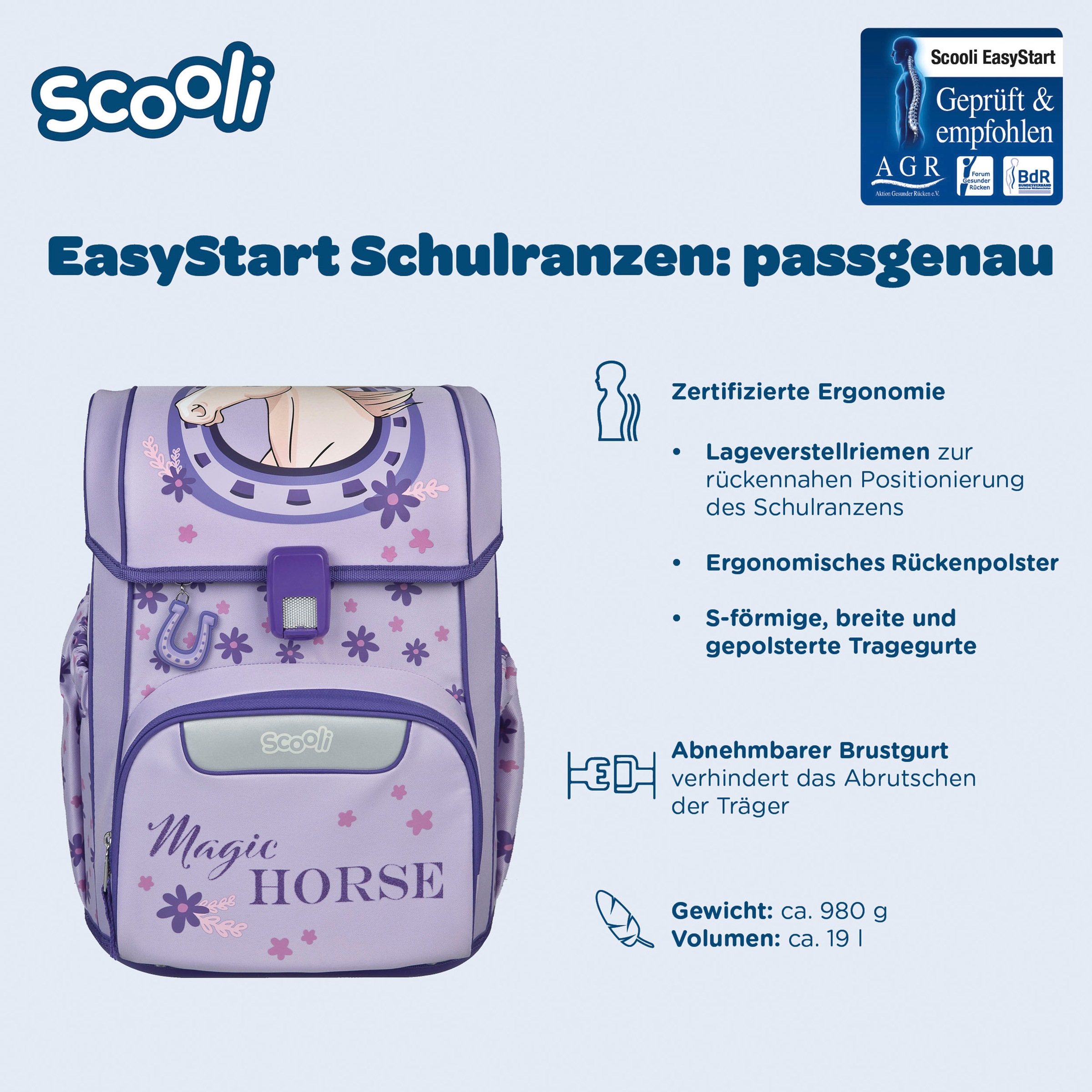 Scooli Schulranzen »Easy Start« Reflektoren