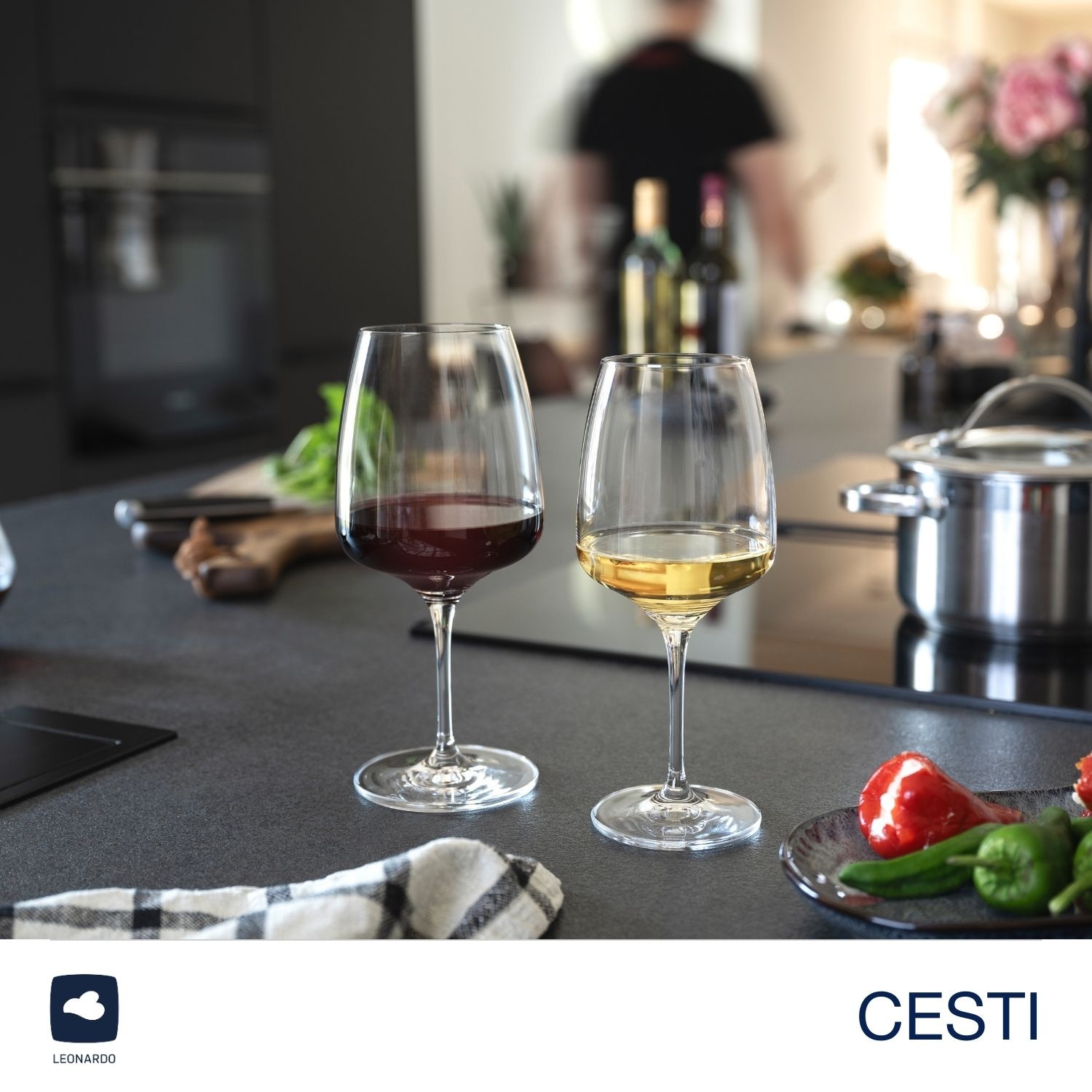 LEONARDO Weißweinglas »6 Weingläser CESTI + Poliertuch« 6 Weißwein-Gläser mit Poliertuch