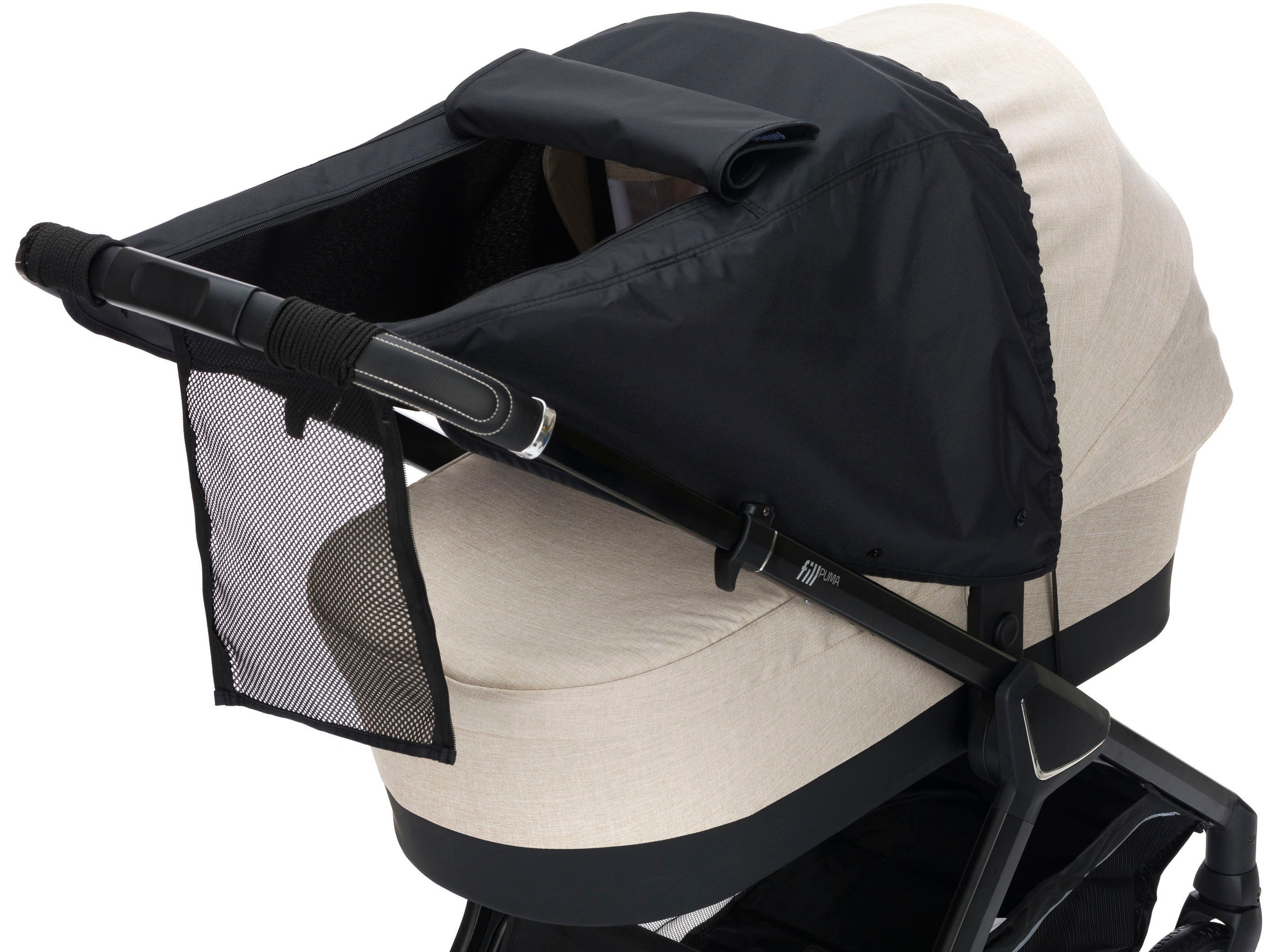 Fillikid Kinderwagen-Sonnenschutzhülle »Sonnenschutz Deluxe, schwarz melange«, für Kinderwagen & Buggys