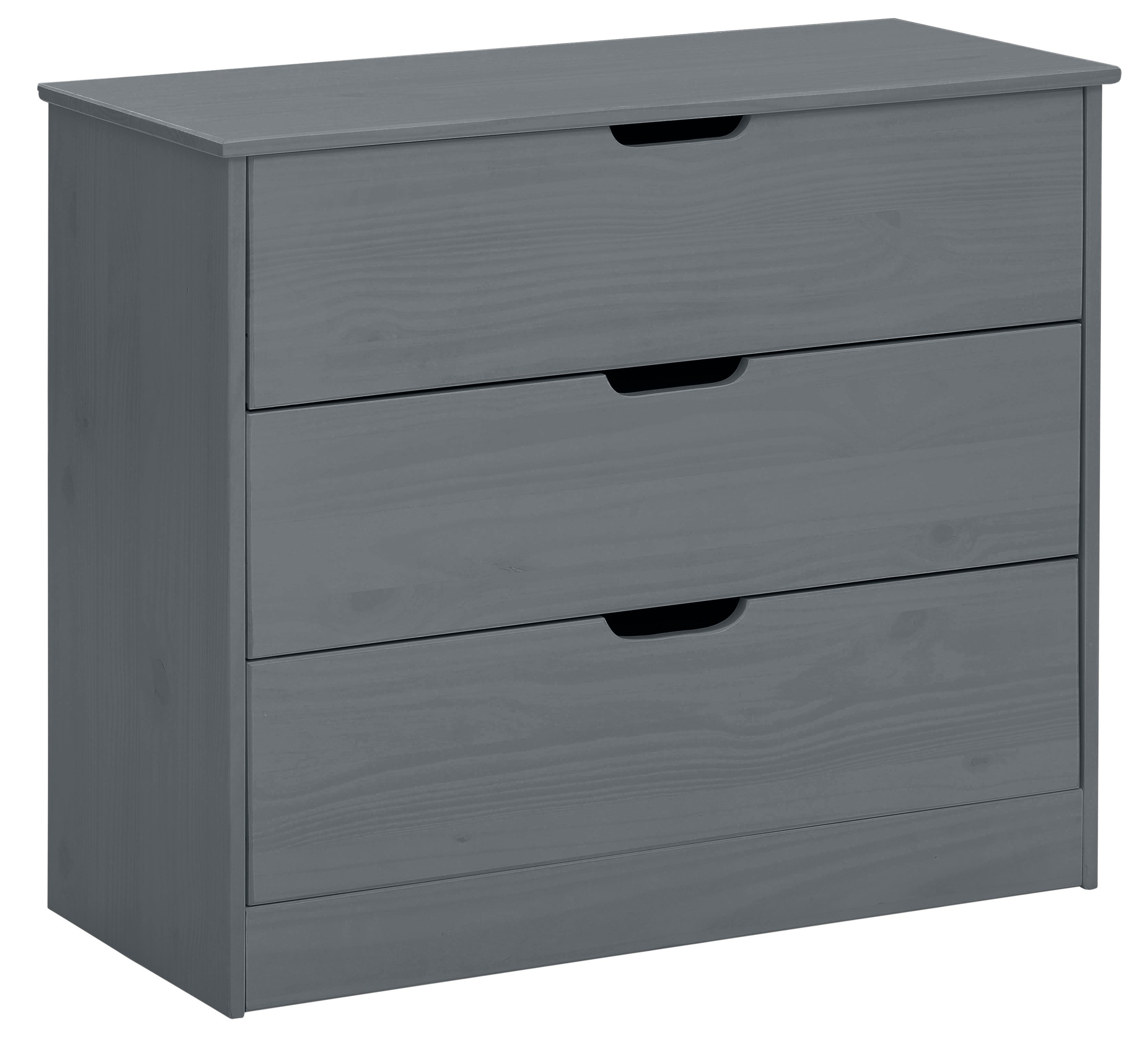 Lüttenhütt Hochbett »Alpi«, Mit Lattenrost, Leiter, Regal, Kommode u. ausziehbarem Schreibtisch