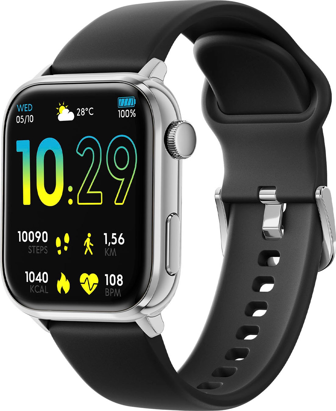 ice-watch Smartwatch »ICE smart 2.0 - 1.96«, Armbanduhr, Damenuhr, Herrenuhr, Silikonarmband, Schrittzähler