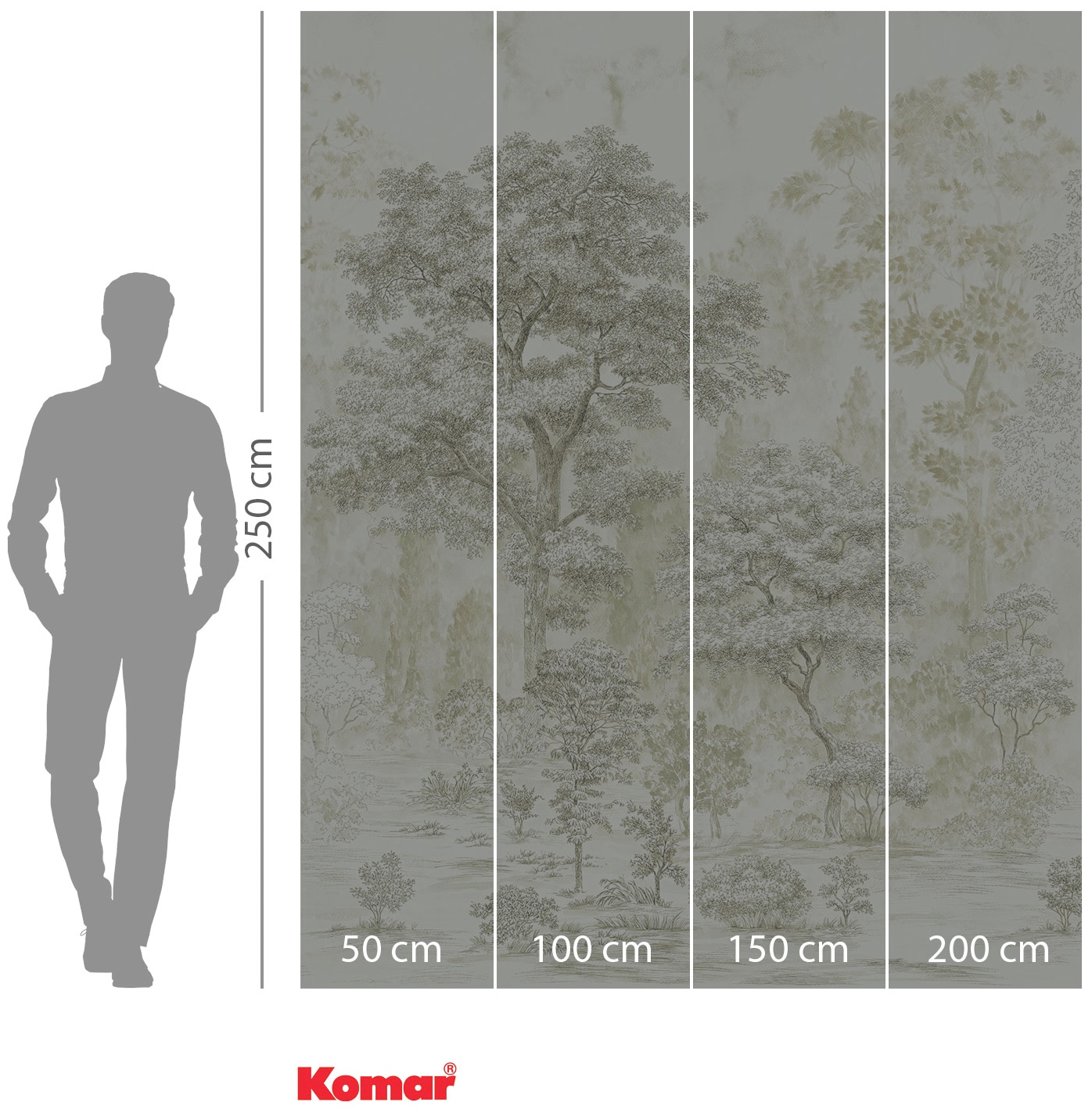 Komar Vliestapete »Digitaldruck Vlies - Noble Trees - Größe 200 x 250 cm«, bedruckt, Wohnzimmer, Schlafzimmer