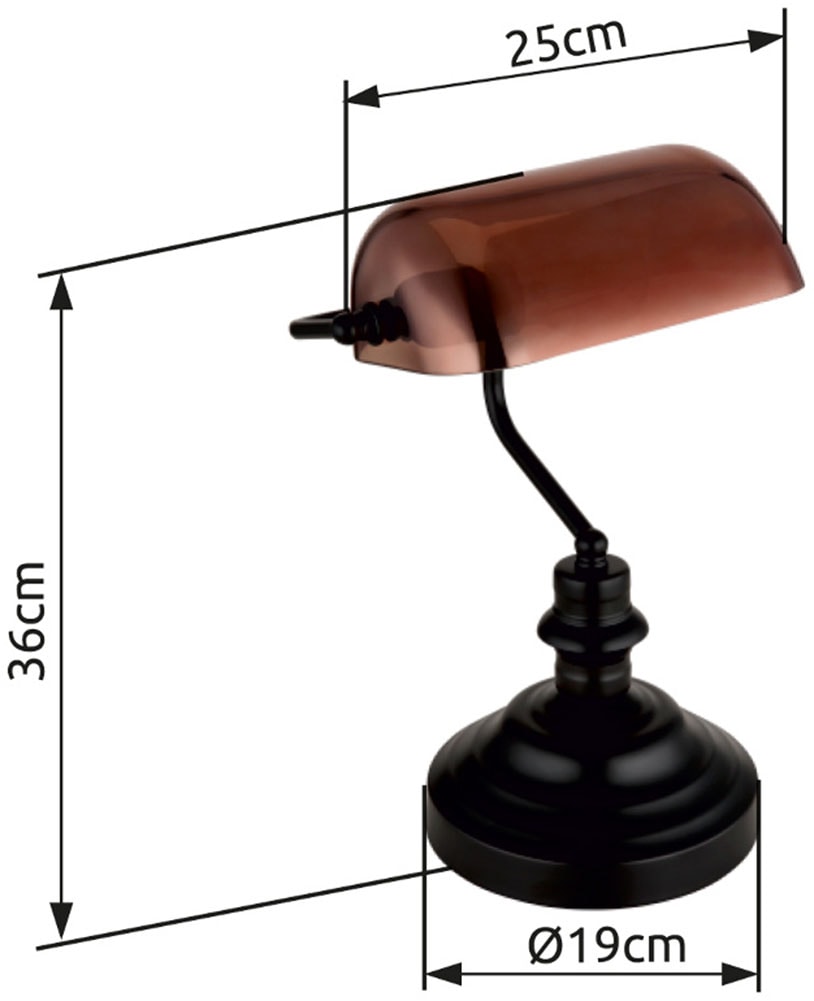 GLOBO LIGHTING Schreibtischlampe »ANTIQUE« E27 1 Stk. Klassische Schreibtischleuchte, Antik-look Tischleuchte, Bankerlamp