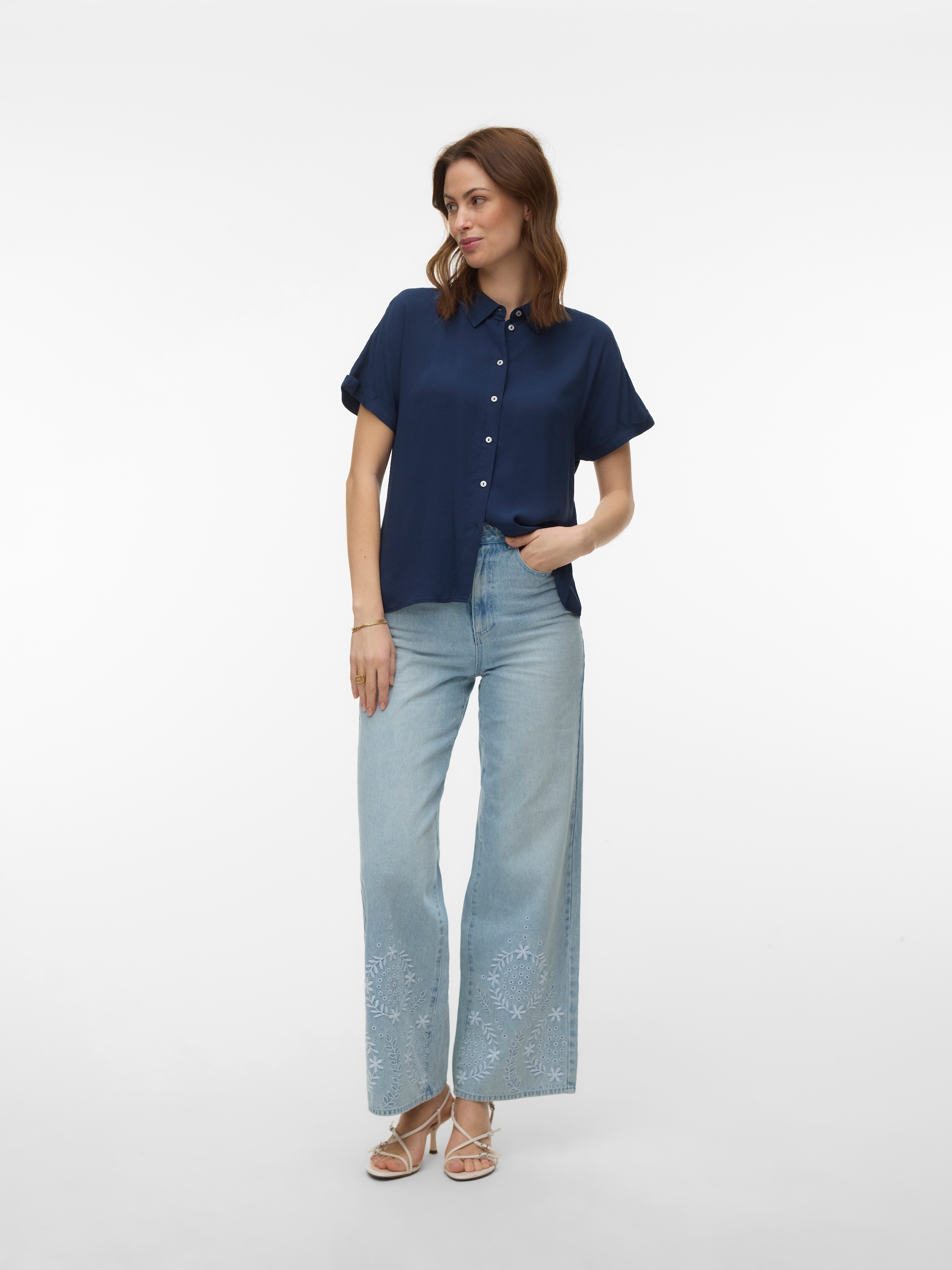 Vero Moda Kurzarmbluse »VMALICE SS SHIRT WVN NOOS« Viskose