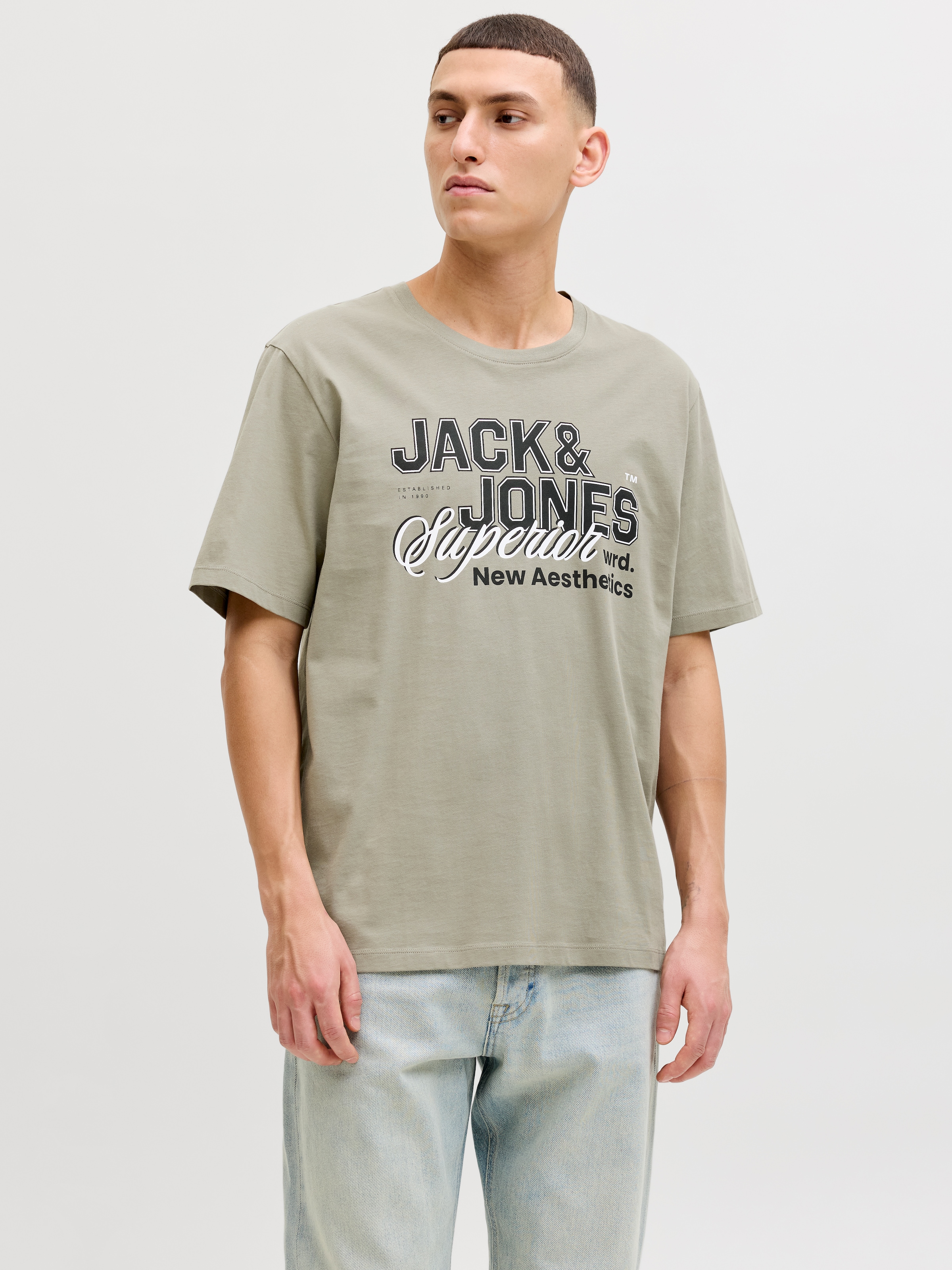 Jack & Jones Rundhalsshirt »JJELOGO TEE SS O-NECK 2 COL SS26 5PK MP« Packung, 5 tlg.