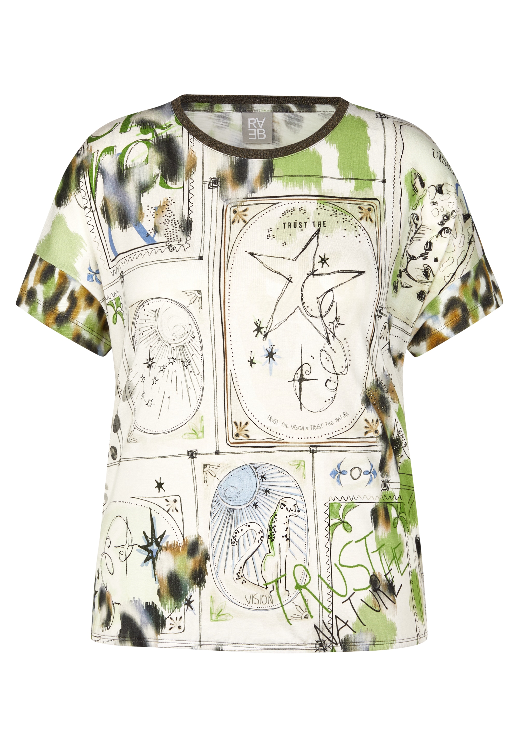 Rabe Kurzarmshirt, im Animal-Look