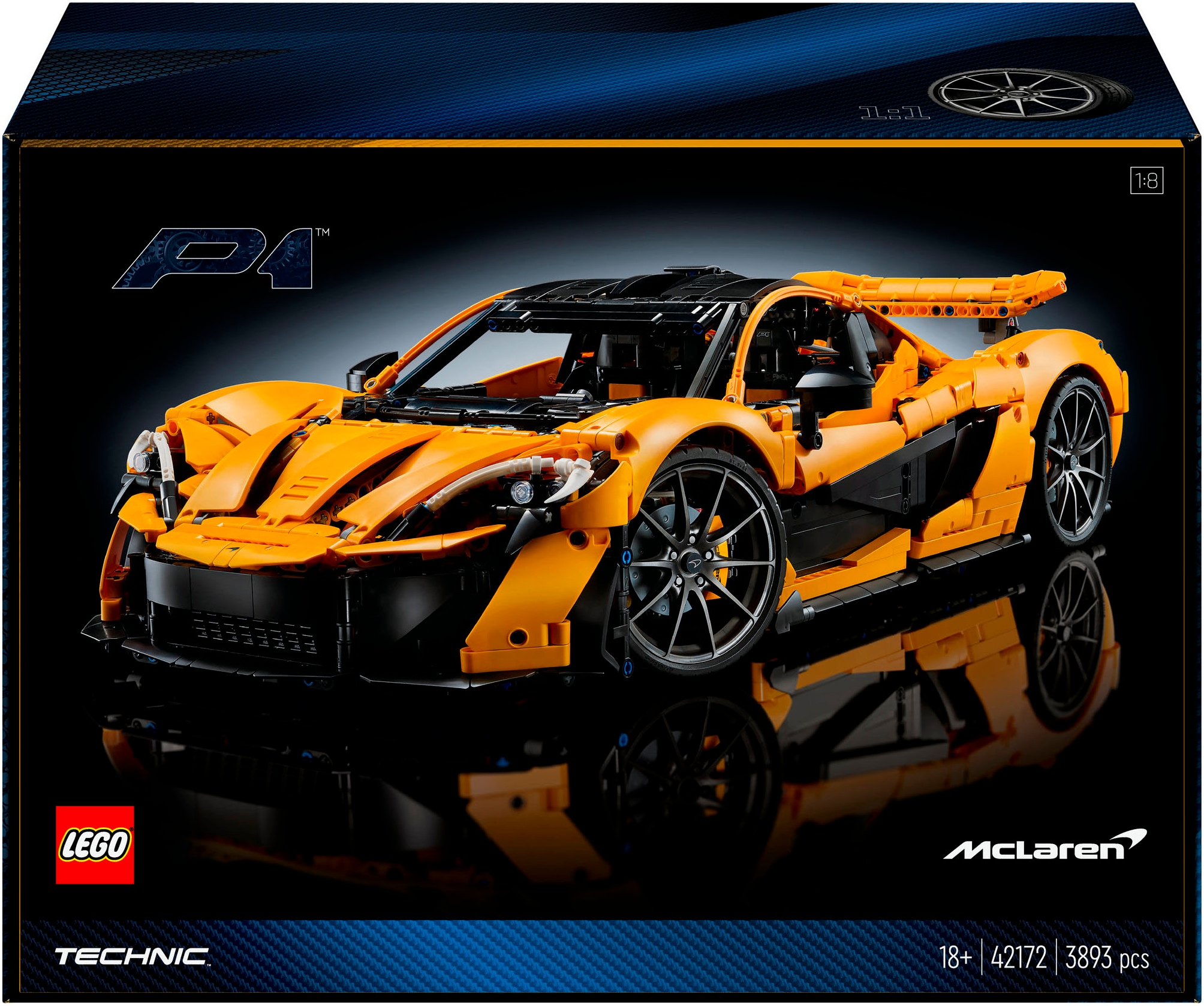 LEGO® Konstruktionsspielsteine »McLaren P1™ (42172), LEGO Technic«, (3893 St.), Made in Europe