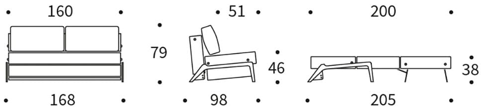 INNOVATION LIVING ™ Schlafsofa »Cubed Klappsofa, hochwertige Schlaffunktion, Design und extra Komfort«, Frontauszug, sehr platzsparend, abgewinkelt Sitzen, waagerecht liegen