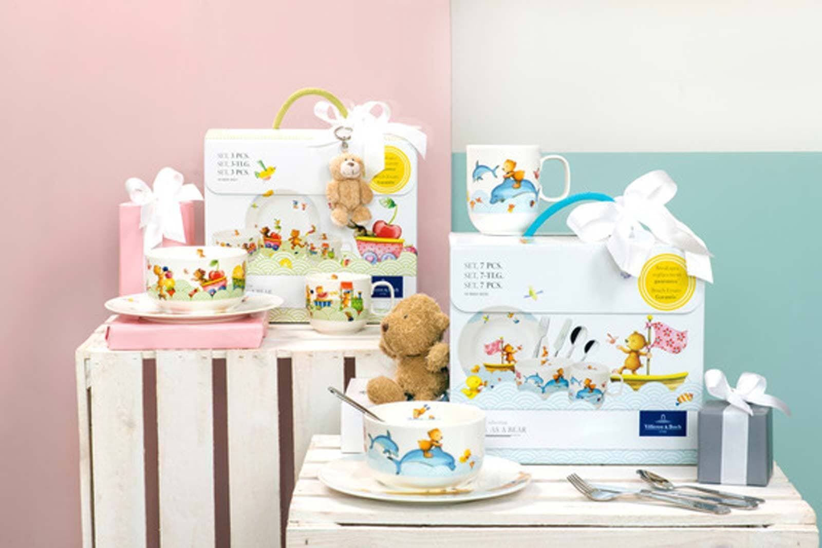 Villeroy & Boch Kindergeschirr-Set »Kindergeschirr Hungry as a Bear bunt« Spülmaschinenfest, Mikrowellensicher