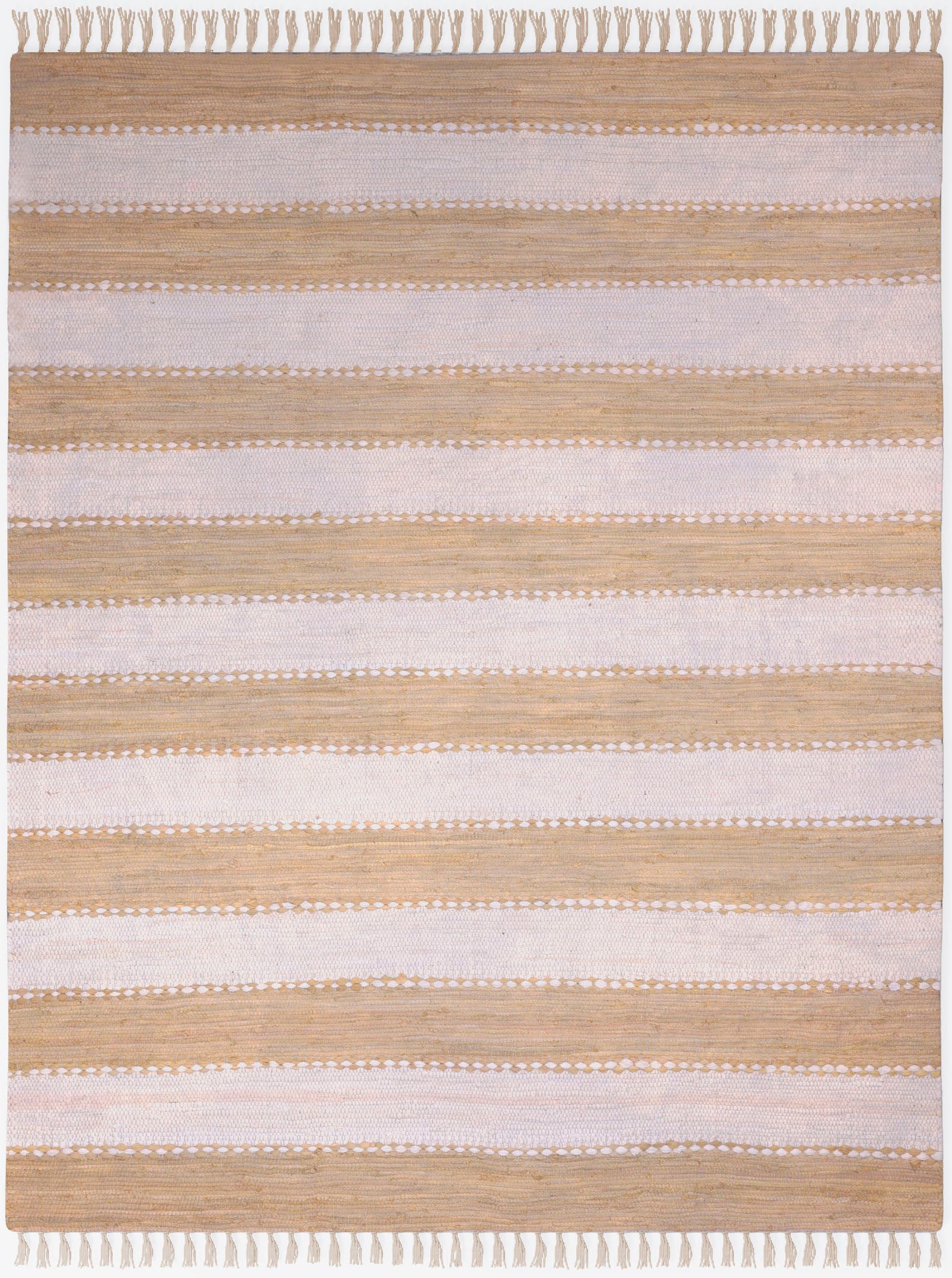 Teppich »Karim«, rechteckig, Handweb Teppich, gestreift, 90% Baumwolle, handgewebt,...