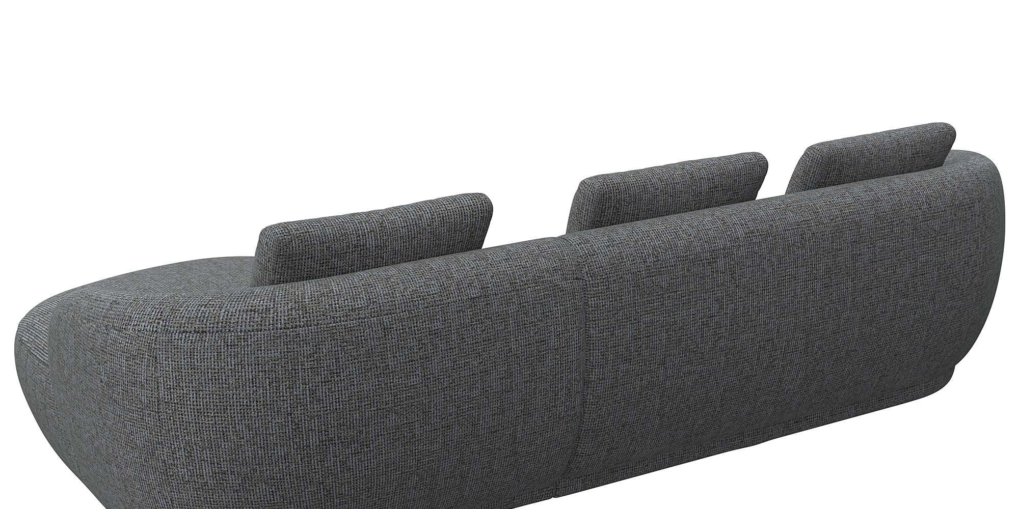 FLEXLUX Wohnlandschaft »Torino, rund, L-Form, Sofa-Ecke mit Recamiere, Longchair-Sofa«, Modernes, organisches Sofa-Design, Kaltschaum, Wellenunterfederung