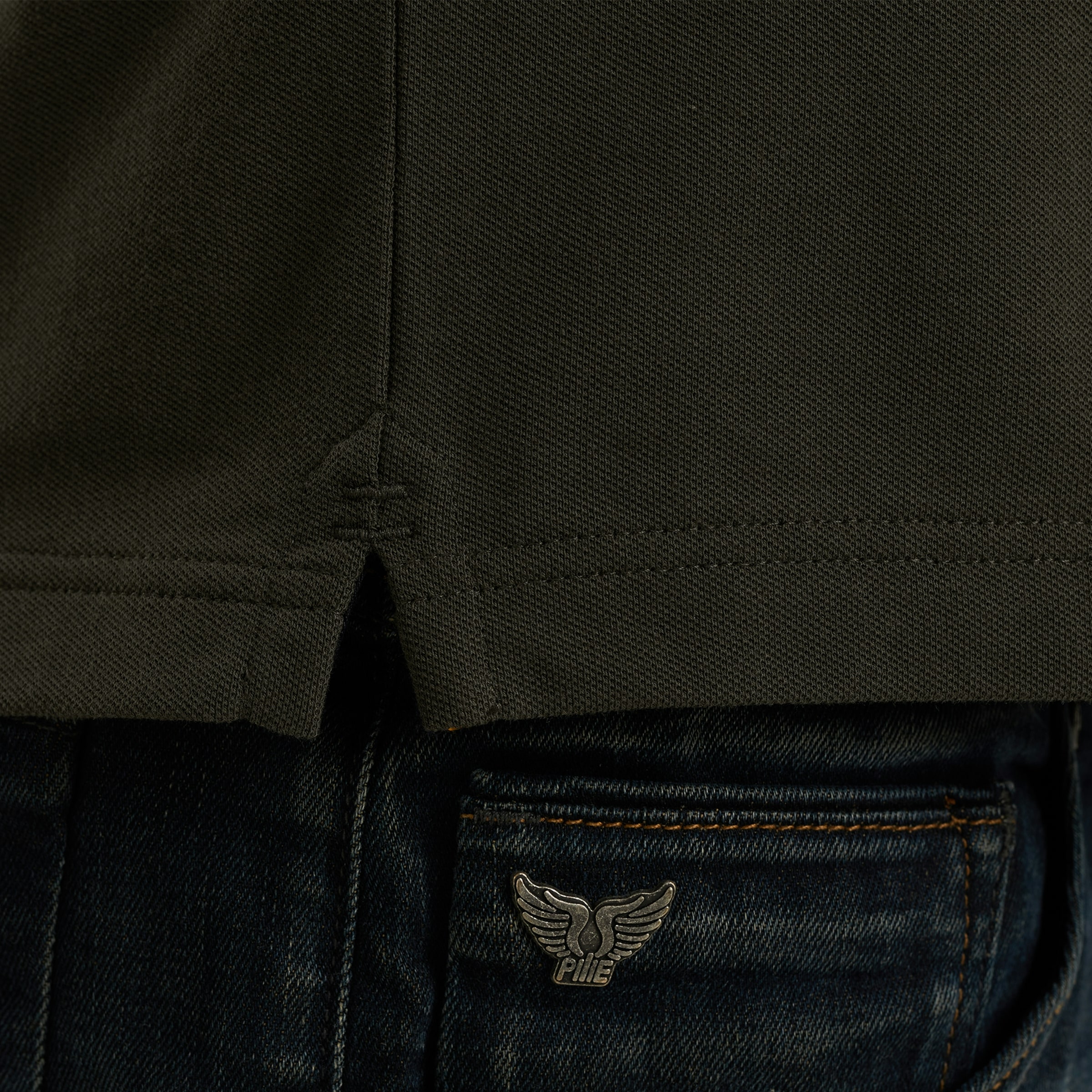 PME LEGEND Langarm-Poloshirt, mit Logo Stickerei