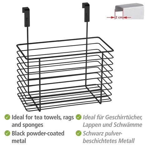 WENKO Einhängekorb, zum Einhängen an Schubladen und Schranktüren, Befestigung ohne Bohren