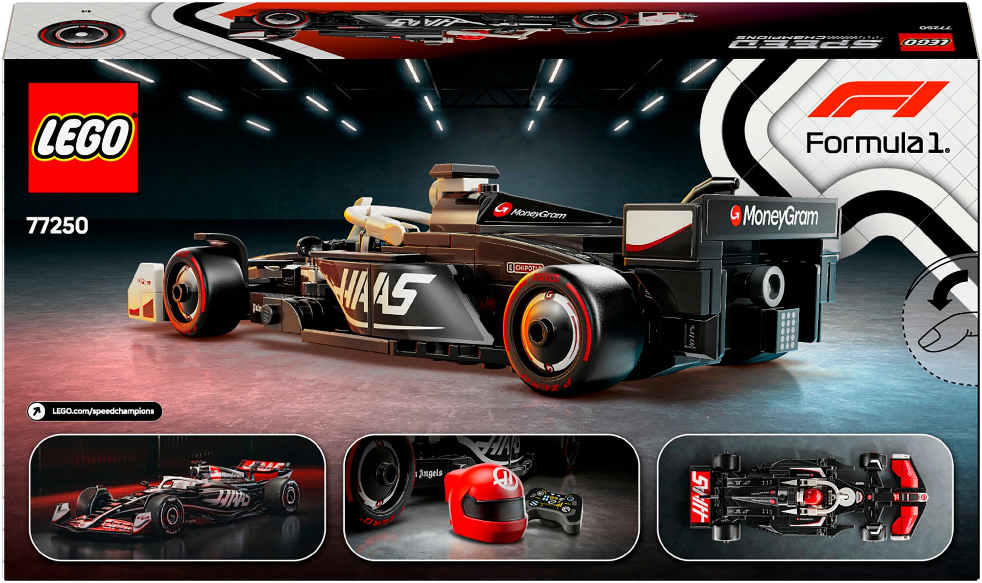 LEGO® Konstruktionsspielsteine »MoneyGram Haas F1® Team VF-24 Rennauto (77250), LEGO® Speed Champions«, (242 St.), Made in Europe