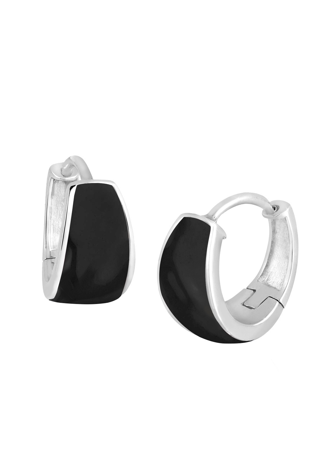 Elli Paar Creolen »Ohrringe Creolen Emaille Basic Zeitlos 925 Silber«