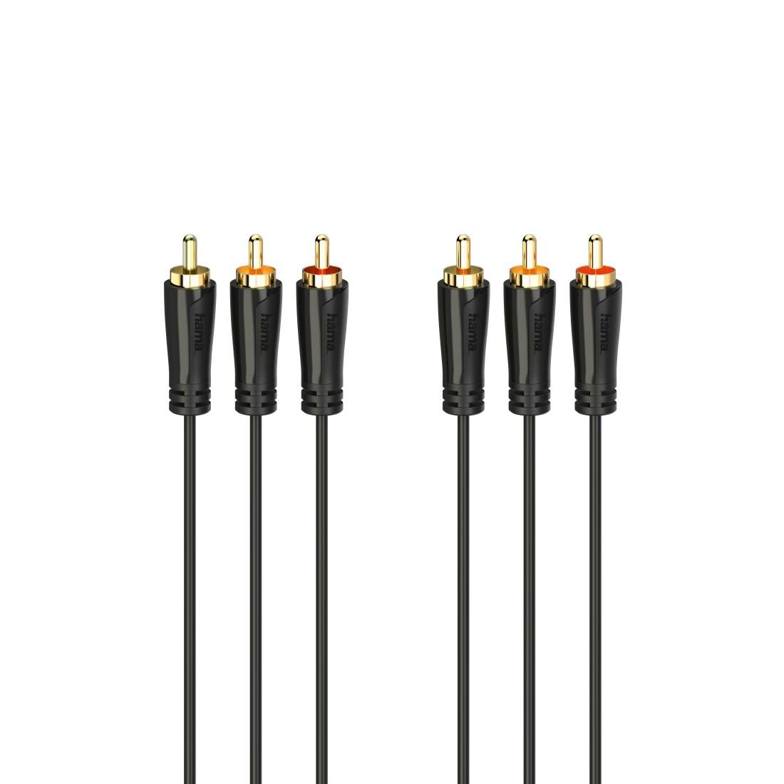 Hama Audio- & Video-Kabel »Audiokabel, Videokabel, 3 Cinch Stecker, 1,5m«, Cinch, 150 cm