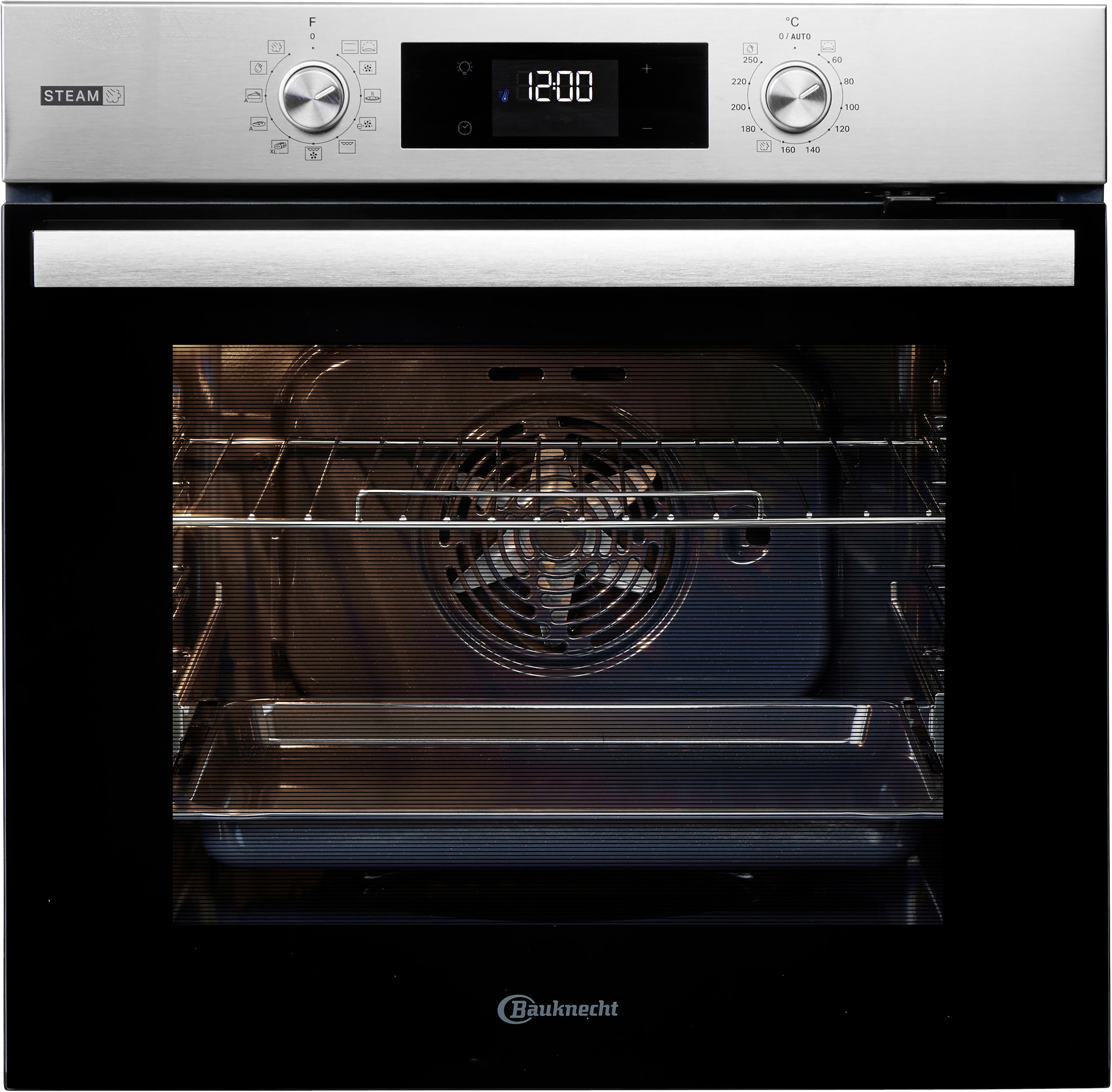 BAUKNECHT Backofen-Set »BAKO 780 Steam IND IN« mit 1-fach-Teleskopauszug Hydrolyse Set, 2 Stk. tlg. GentleSteam - für ein saftiges Inneres und ein knuspriges Äußeres