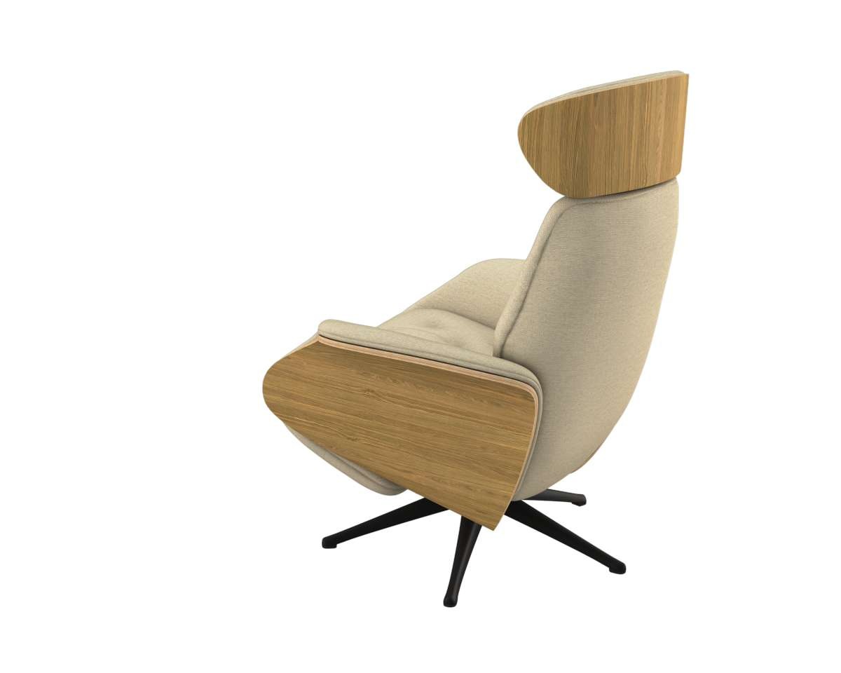 FLEXLUX Relaxsessel »Volden elektrischer Funktionsessel« Größe M, Rücken & Fußteil elektrisch, Akku, Arml. Eiche, Fuß schwarz