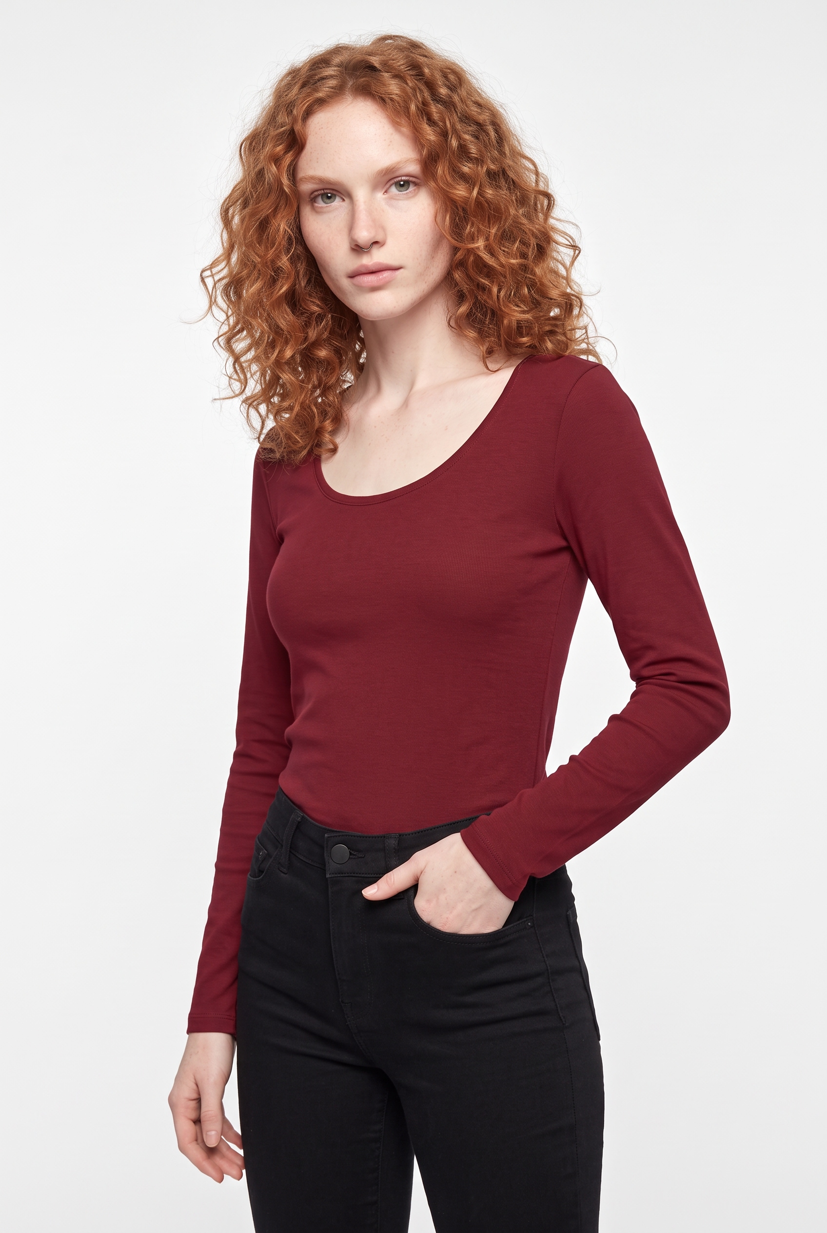 Vero Moda Langarmshirt »VMMAXI MY LS SOFT UNECK NOOS« Baumwollmischung, slim fit