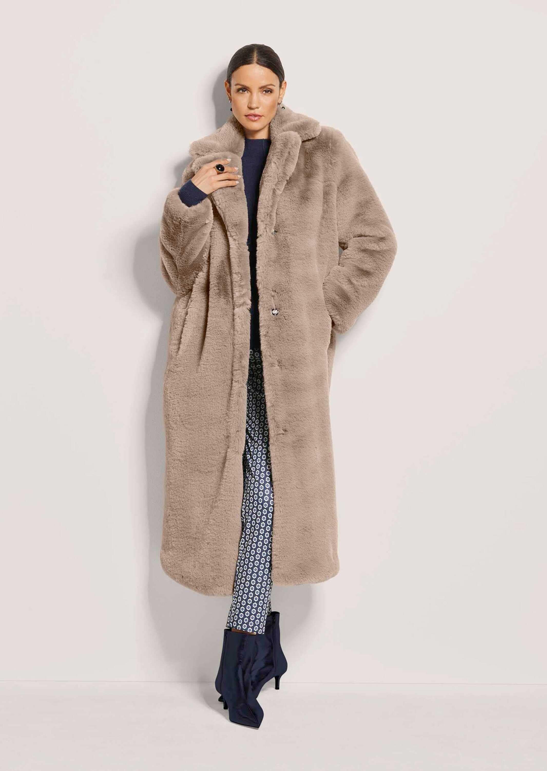 MADELEINE Langmantel »Mantel Langer Faux-Fur-Mantel für Damen«