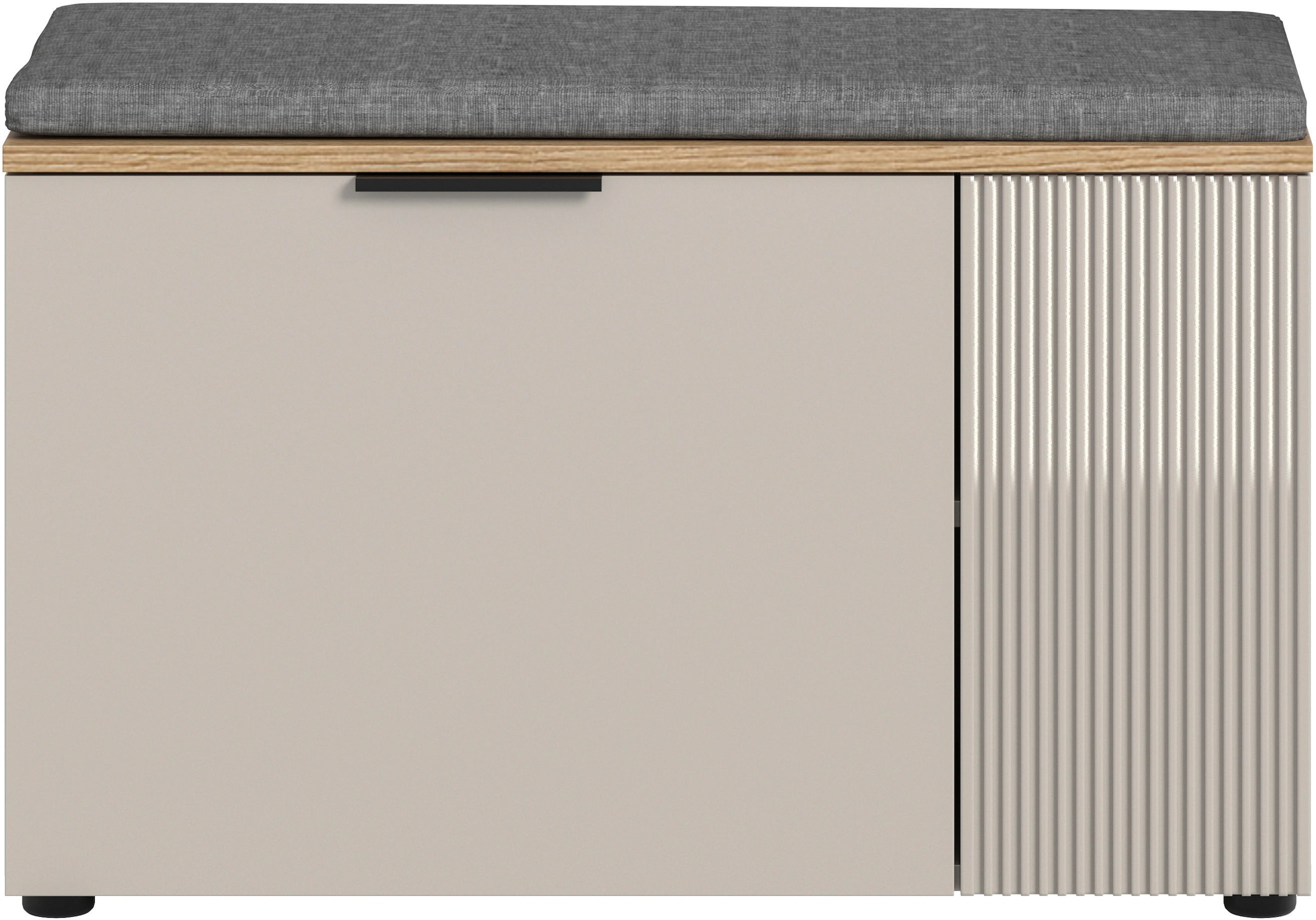 INOSIGN Sitzbank »EDIL, Breite 80cm, 2 Türen, 4 Fächer, inkl. Sitzkissen« moderne Farbkombination, Platz für ca. 6 Paar Schuhe, 2 Stk. tlg. Garderobenbank, Bank, Flurbank, Schuhbank, Dielenbank