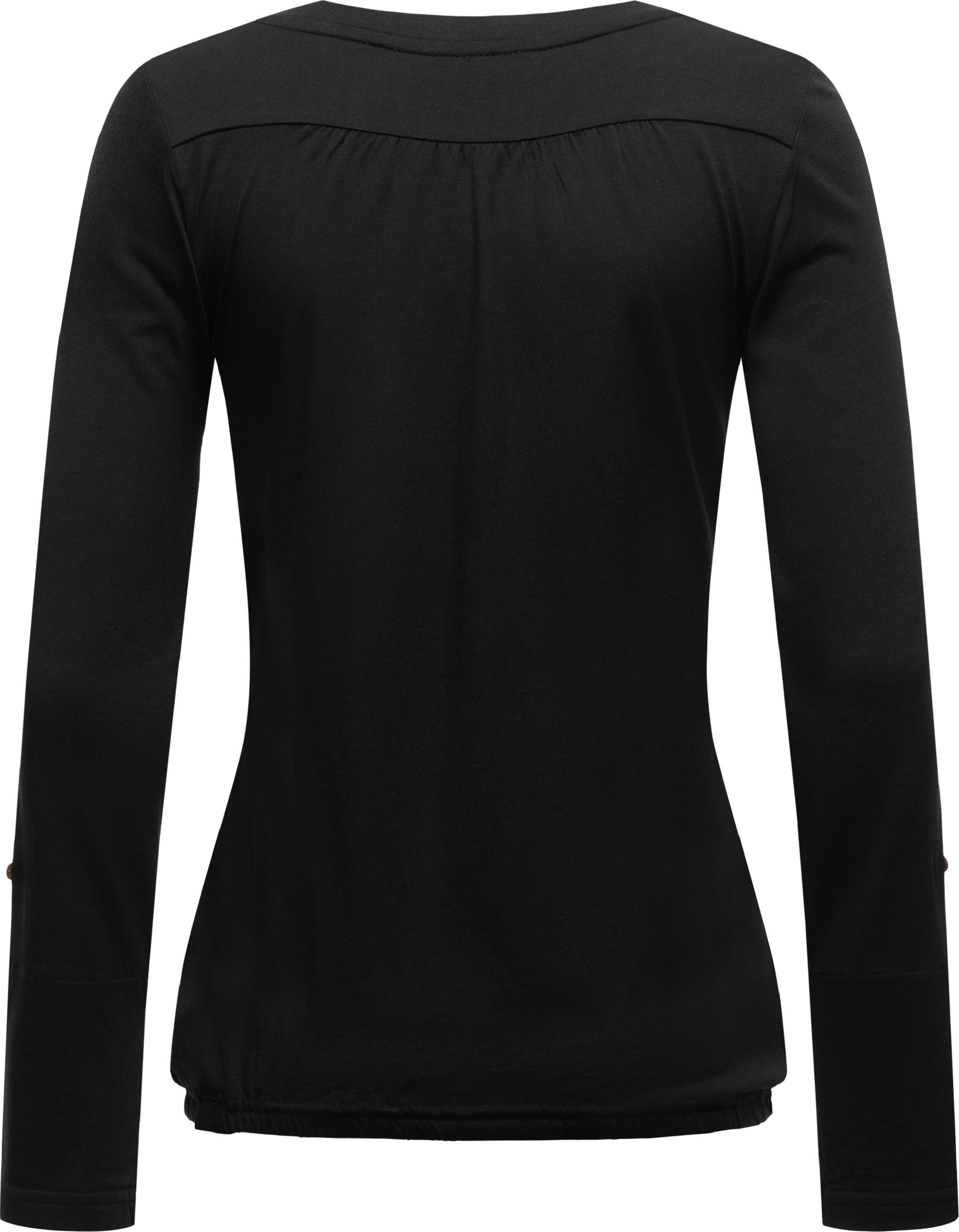 Ragwear Langarmshirt »Langarmshirt Pinchi«, Stylisches Damen Longsleeve mit Knöpfen