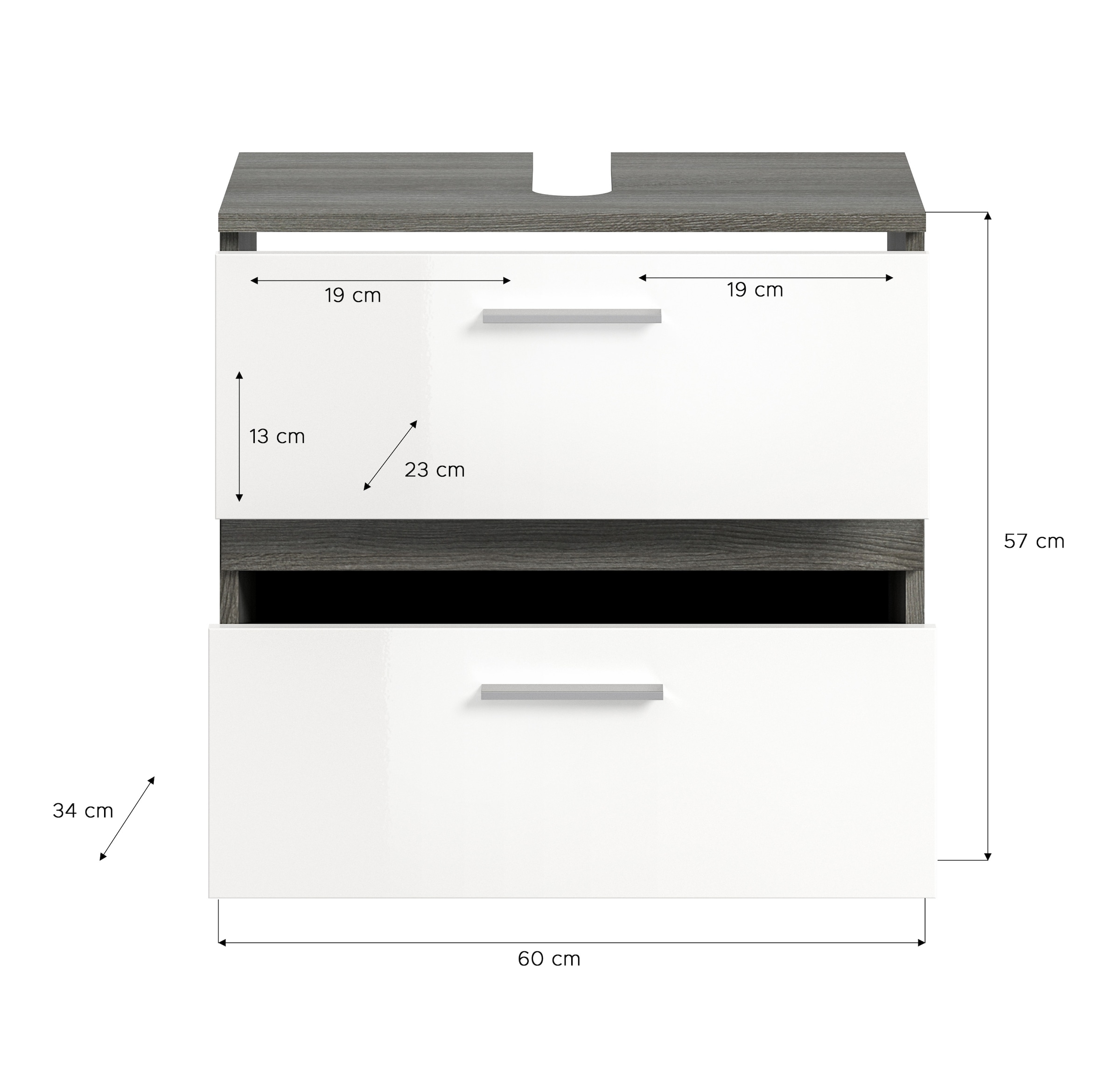 welltime Badmöbel-Set »Lucca, bestehend aus: 1x Waschbeckenunterschrank, 1x Spiegelschrank &«, (Set, 3 St.), 1x Hochschrank, Badkombination, Bad-Möbel, Badezimmer