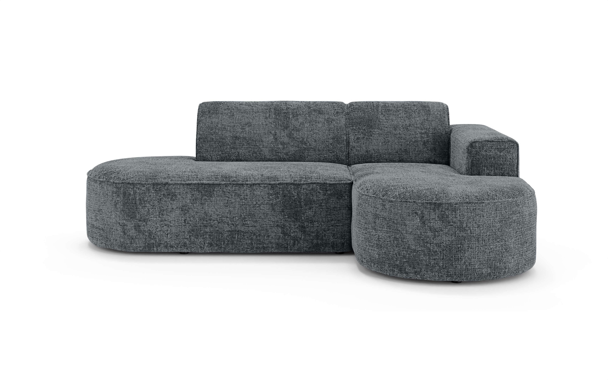 OTTO home Ecksofa »ADELLA Design-Sofa mit Recamiere rechts/links, 248/159/76 cm«, L-Form mit Wellenunterfederung, runde Form, auch in Cord