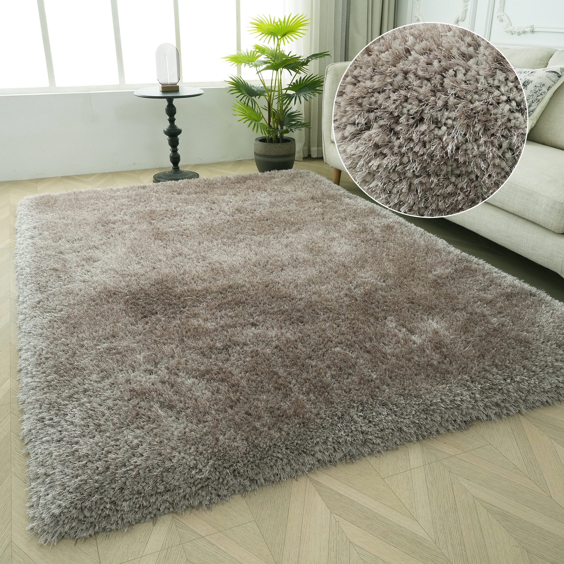 OTTO home Hochflor-Teppich »Micro exclusiv Teppich, sehr hoher Flor, weich durch Mikrofaser« rechteckig 78 mm Höhe sehr weich, flauschig, uni, Wohnzimmer, Schlafzimmer