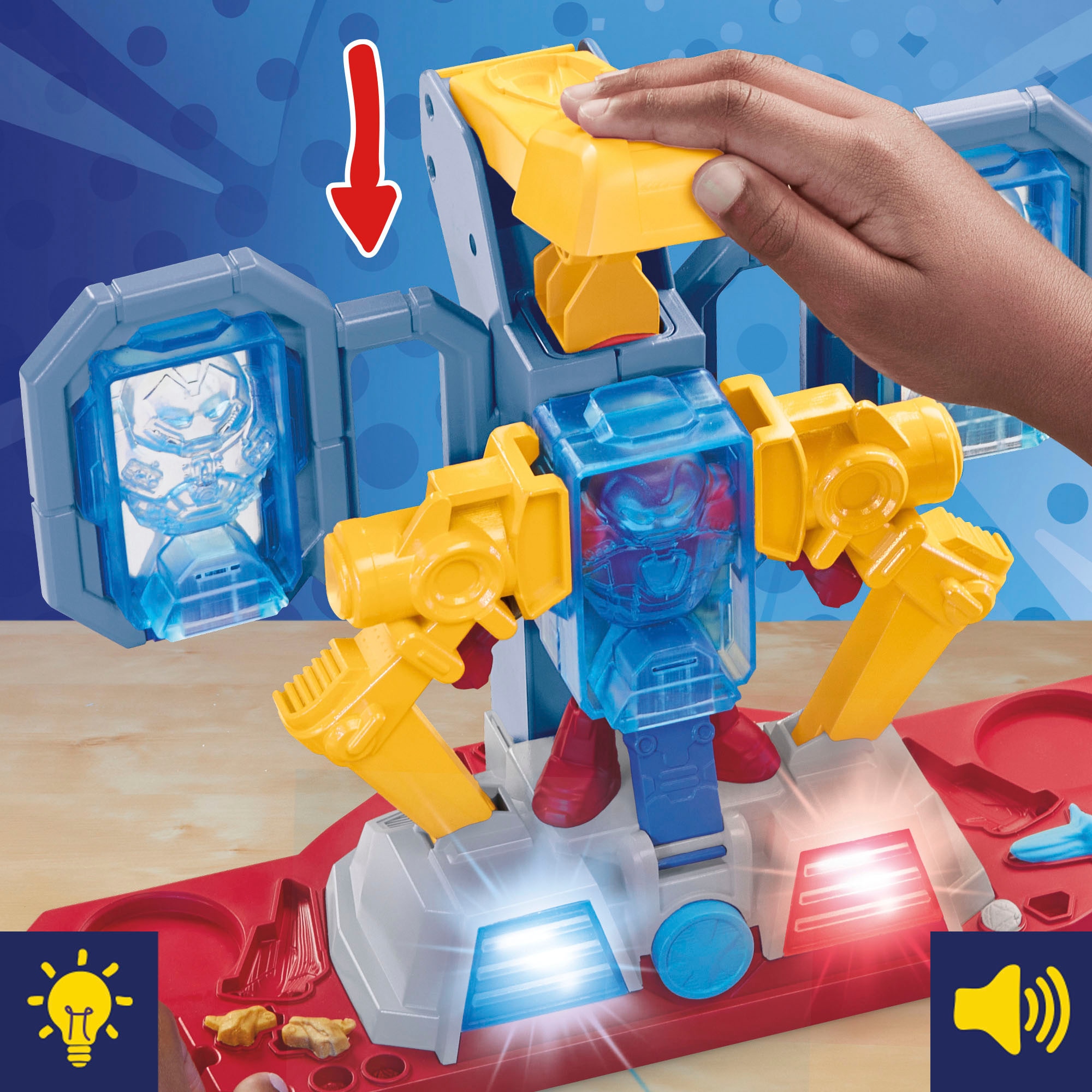 Hasbro Knete »Play-Doh, Marvel Iron Man Buntes Labor«, mit Licht und Sound