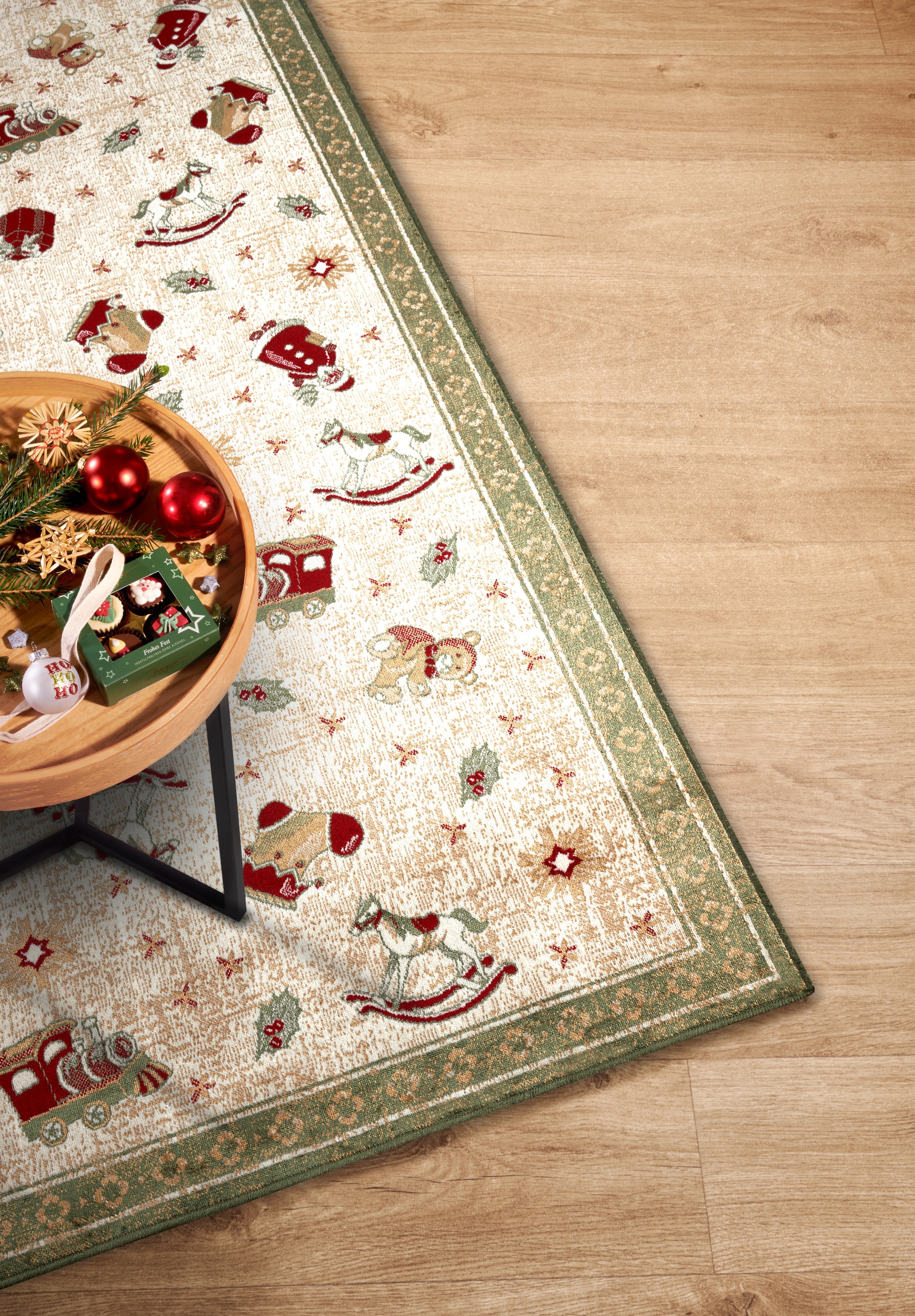 Villeroy & Boch Teppich »Nostalgic Shine Toy's Delight, eckig, rund und Läufer«, rechteckig, 6 mm Höhe, Weihnachten, Wohnzimmer, Flur, Geschenk, Toys Delight, Dekoration