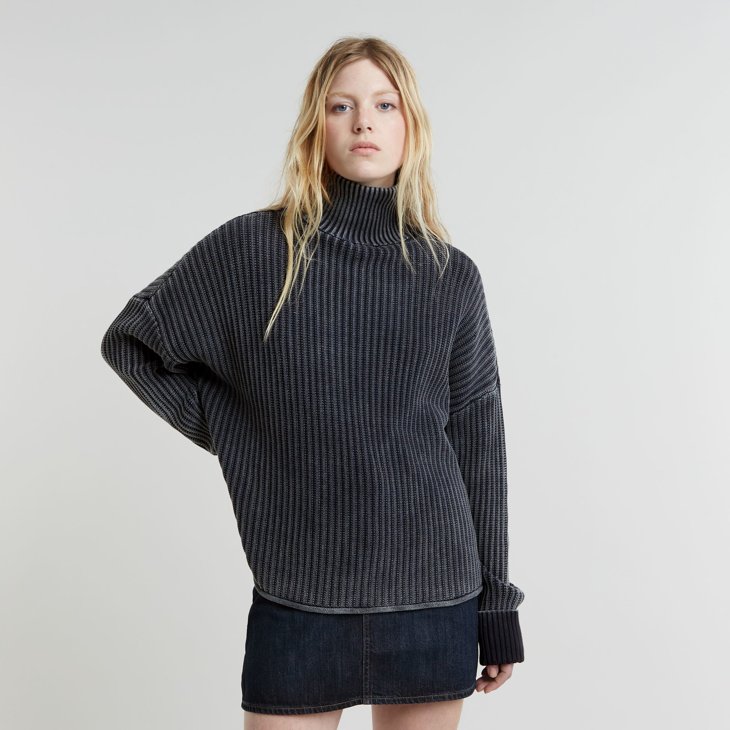 Strickpullover »Loose Overdyed Turtle Knit wmn«