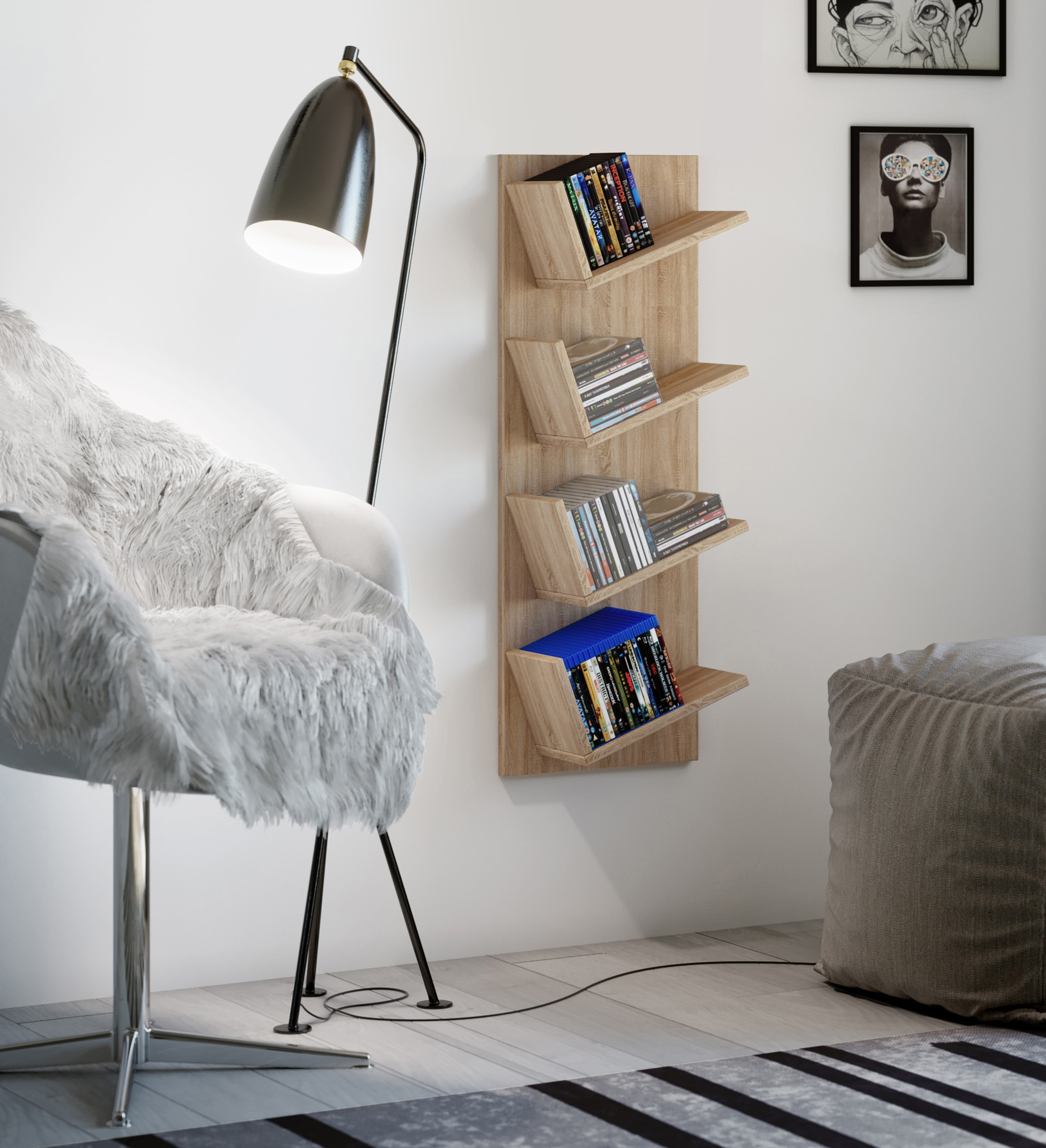 VCM Wandregal »Holz Wandregal Hängeregal Regal Deko Board Lansi« 1 Stk. tlg.