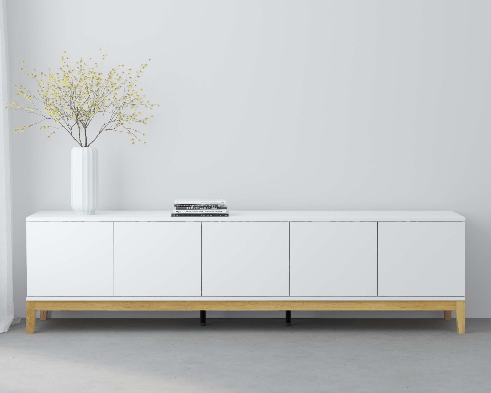 andas Lowboard »Maryd« TV-Kommode mit Kabeldurchführung, Push-to-Open Funktion, Breite 200 cm