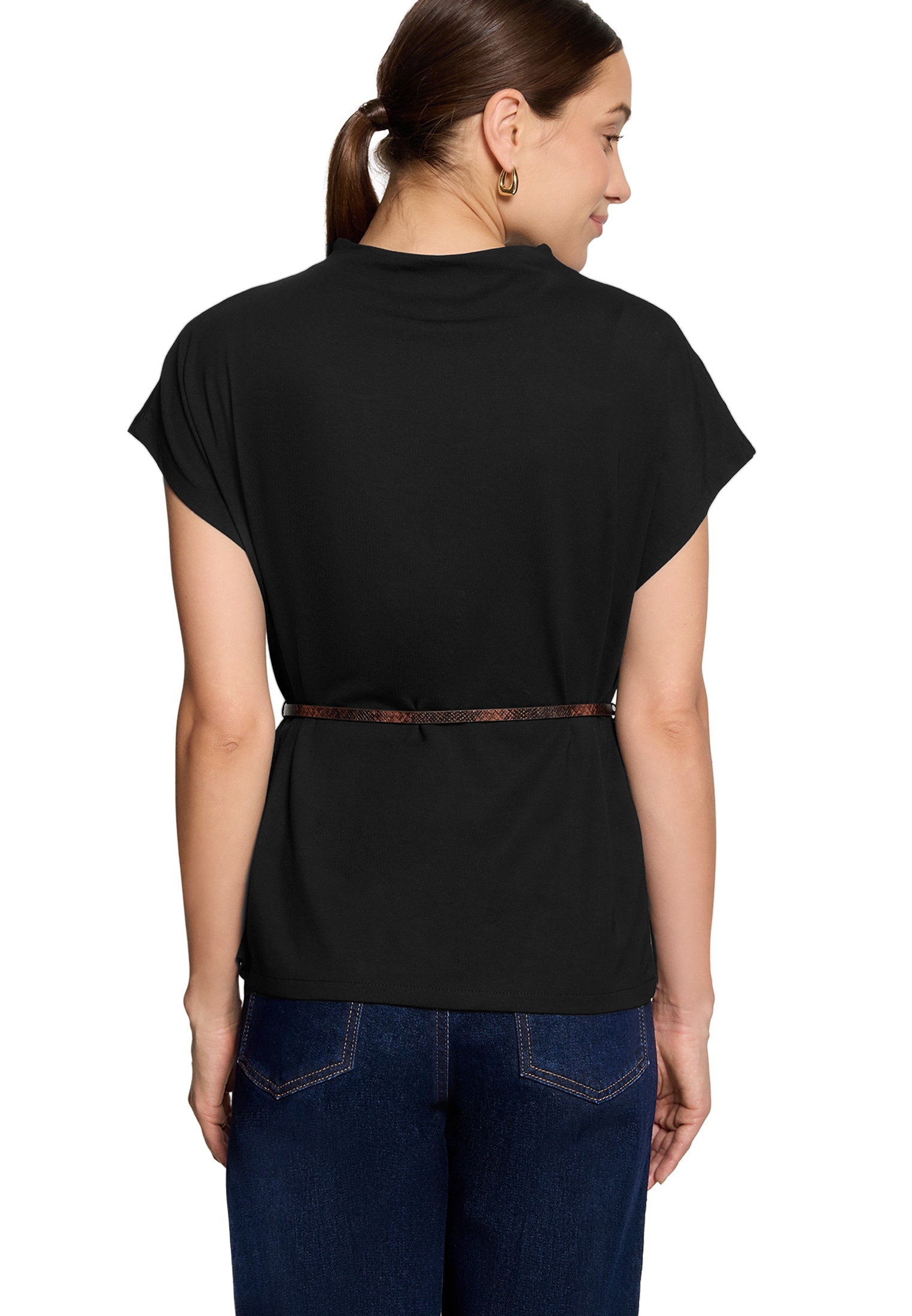 Zero Kurzarmshirt »Kurzarm-Shirt mit Gürtel«