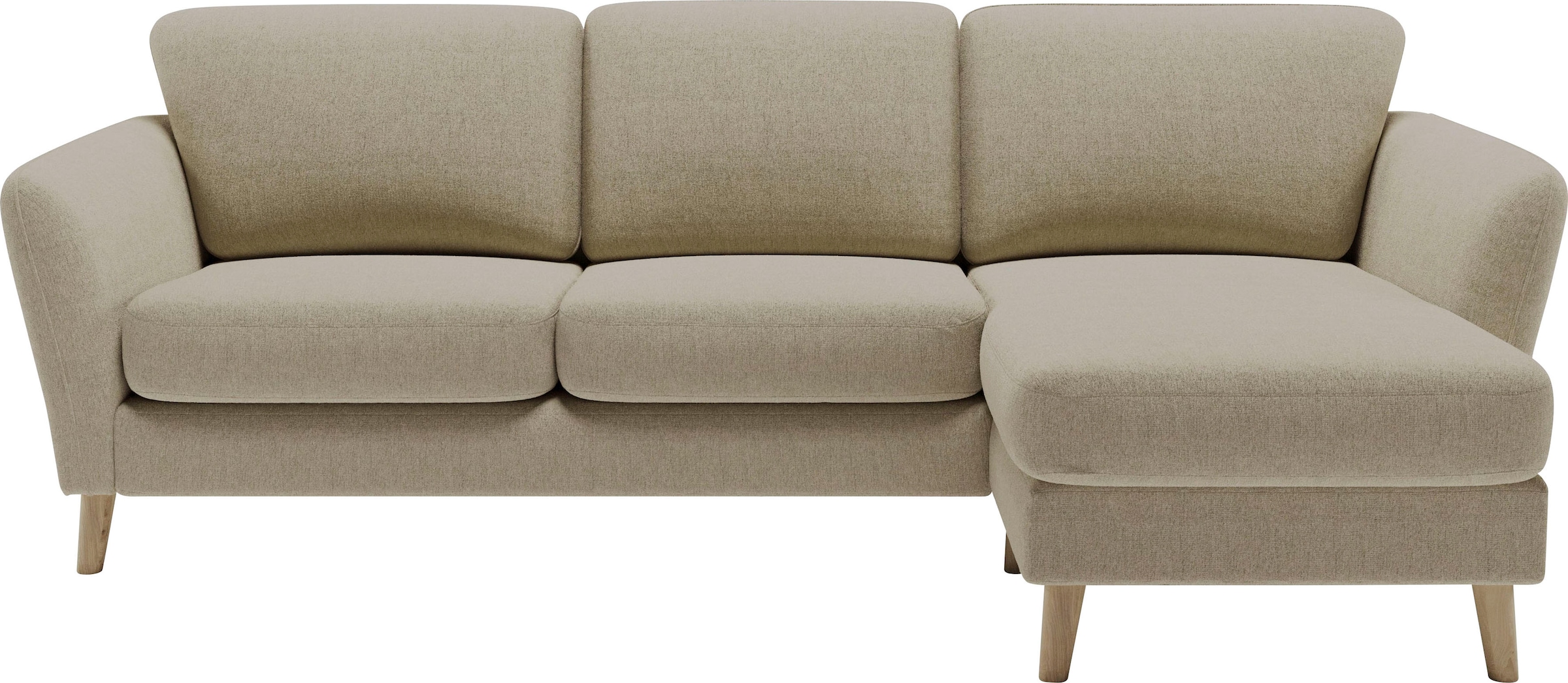 Home affaire Ecksofa »MARSEILLE (242/152cm),L-Form, Rec. rechts/links«, Massivholzbeine Eiche, Landhausstil, Wellenunterfederung
