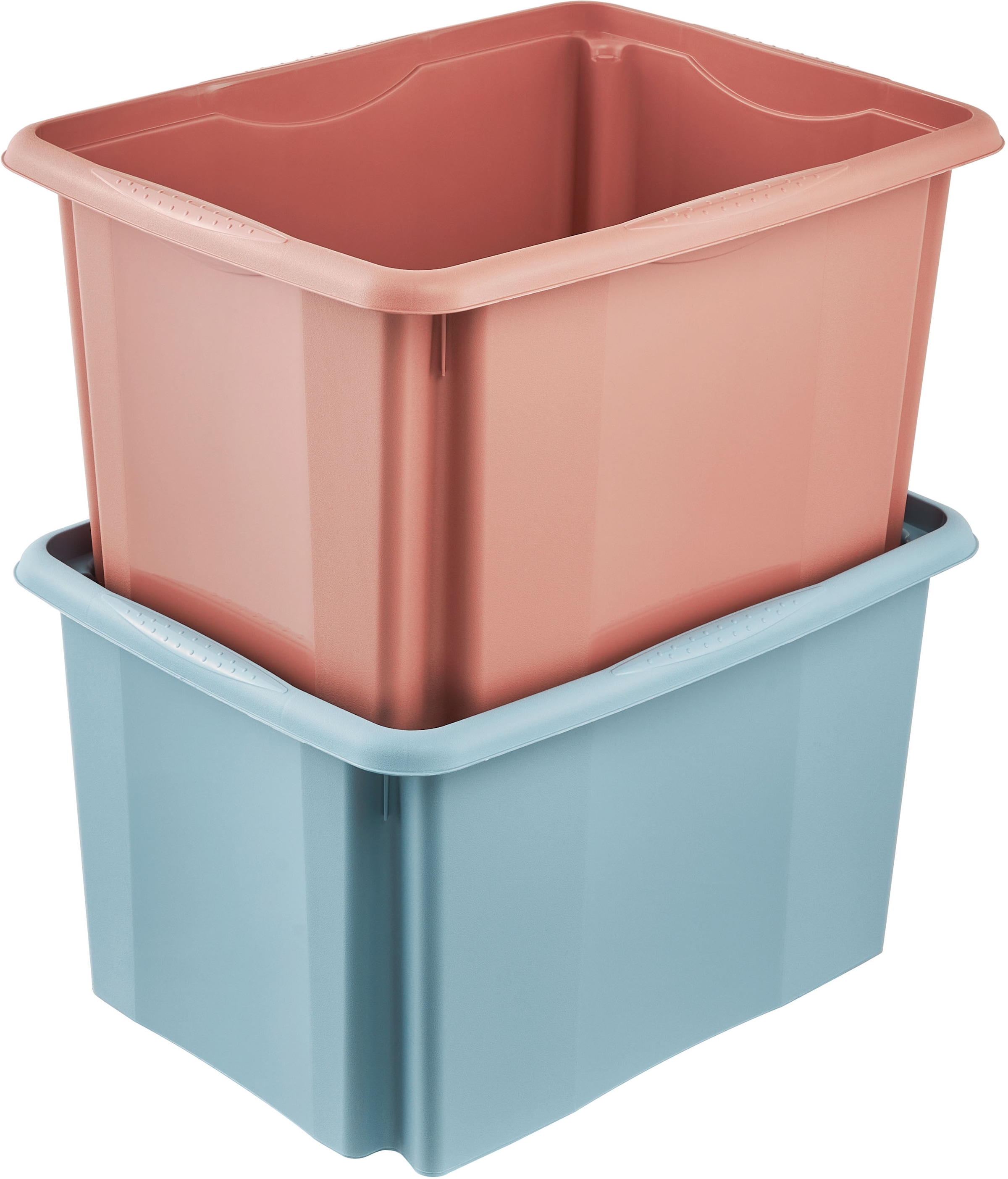 keeeper Aufbewahrungsbox »Emil, Box mit Deckel, 2er Set, 30 L, 45 x 35 x 27 cm« ineinander und aufeinander stapelbar