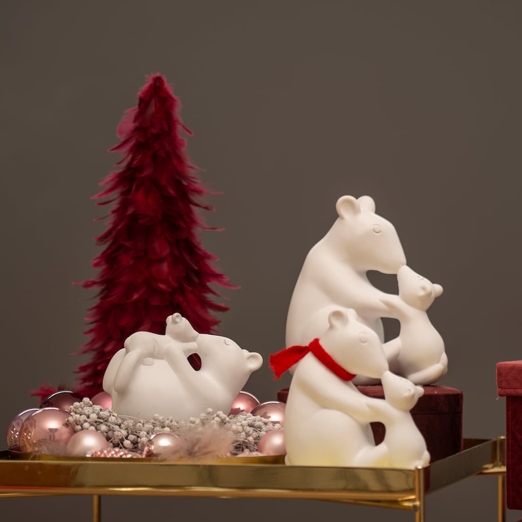 VALENTINO Wohnideen Weihnachtsfigur »Eisbär mit Kind und Schal, Weihnachtsdeko«