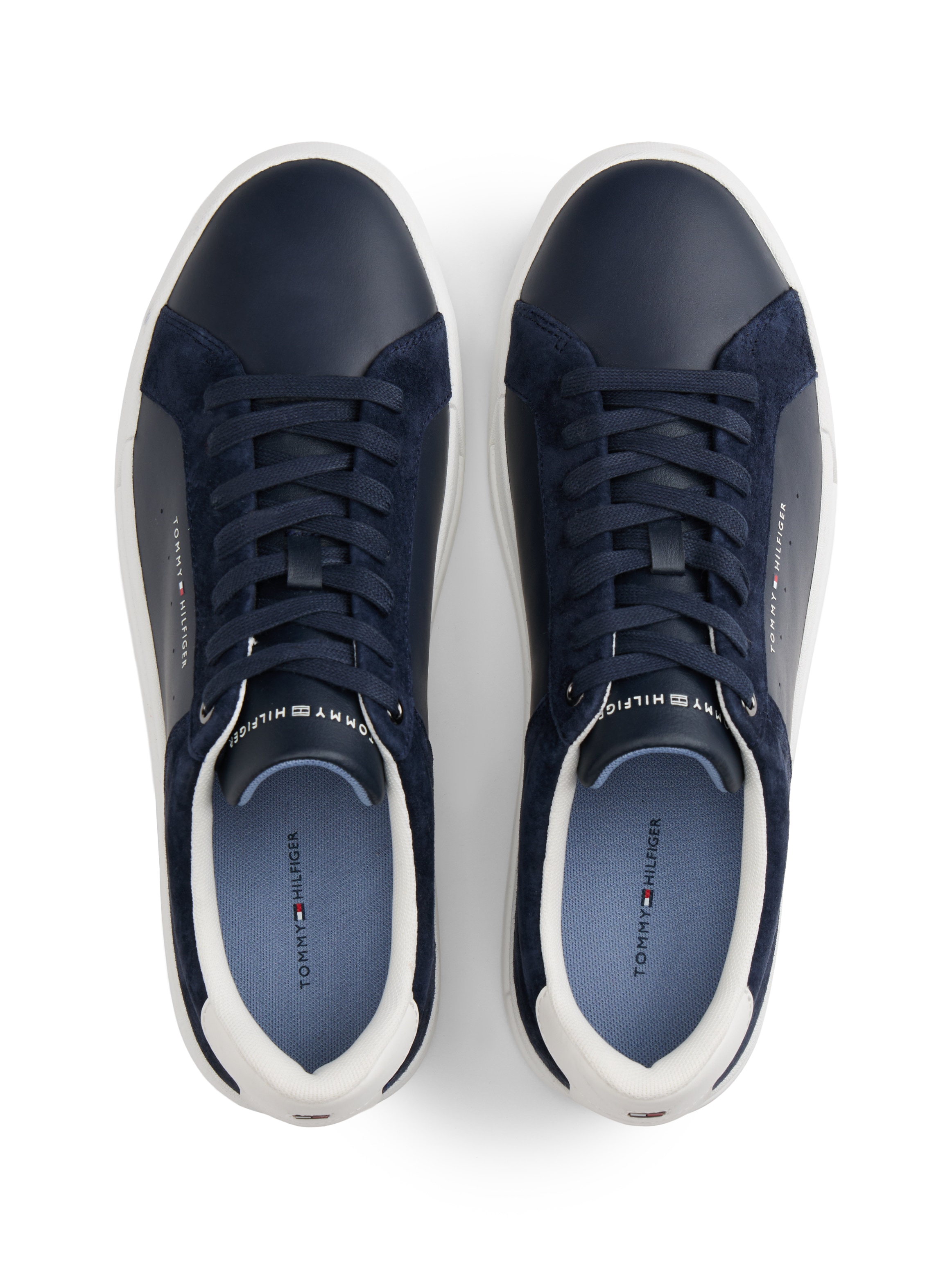 Tommy Hilfiger Sneaker »TH COURT MIX NUBUCK«  , Freizeitschuh, Halbschuh, Schnürer mit zwei Logoschriftzügen