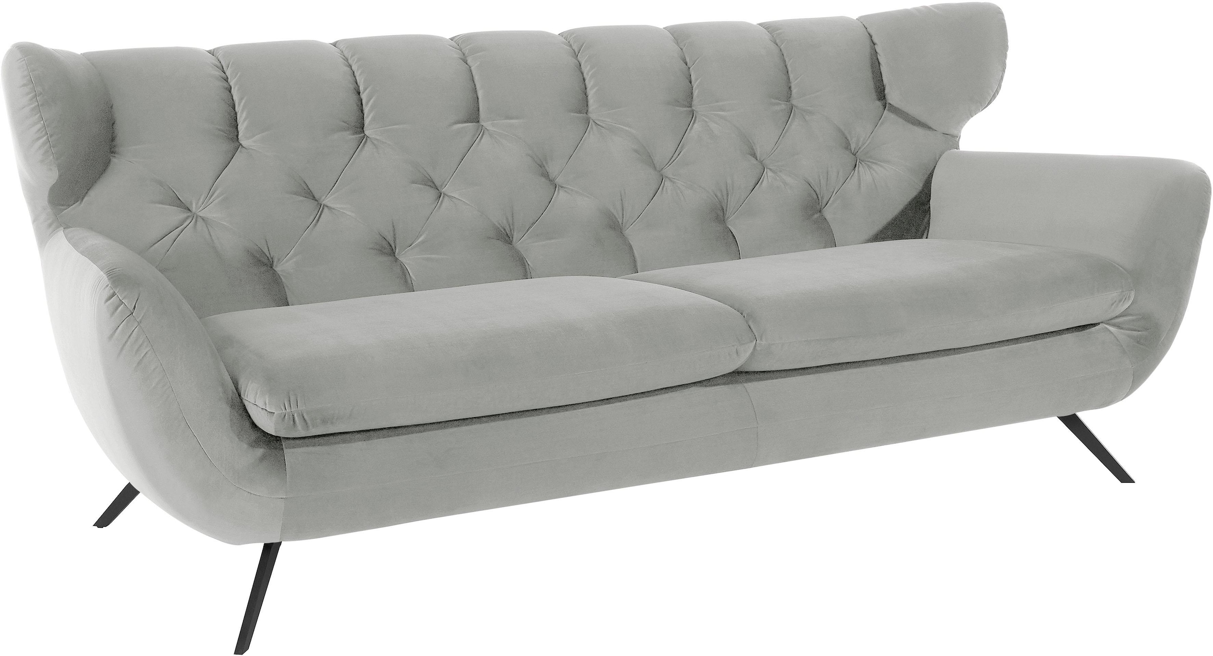3C Candy 3-Sitzer »Beatrice, extravagantes Megasofa, bequem, Küchensofa«, mit Rückensteppung im Rautenmuster, Samt Optik, auch in Fellimitat