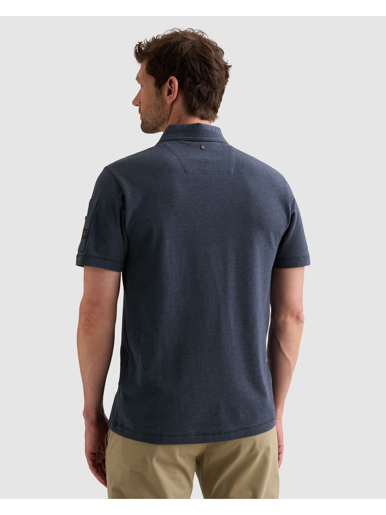 PME LEGEND Poloshirt Aufgesetzte Ärmeltasche mit Marken- Label