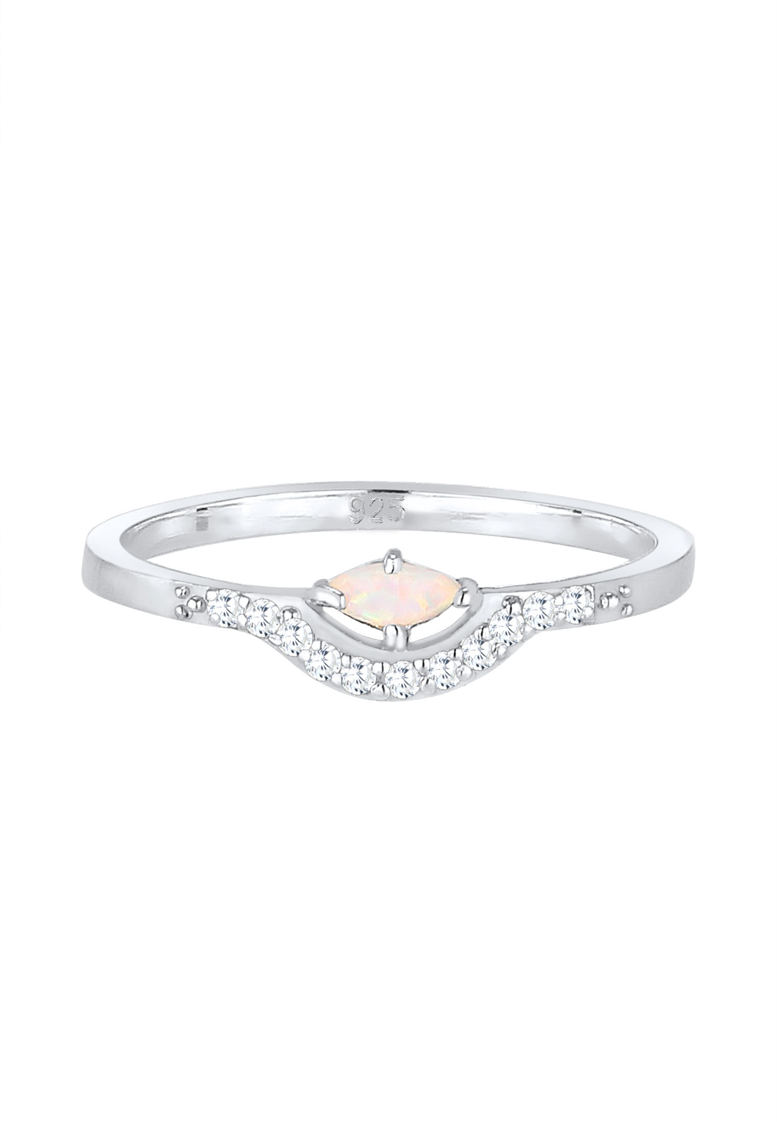 Elli Verlobungsring »Ring Elli Ring Vintage Design Zirkonia Marquise Opal 925er Silber«
