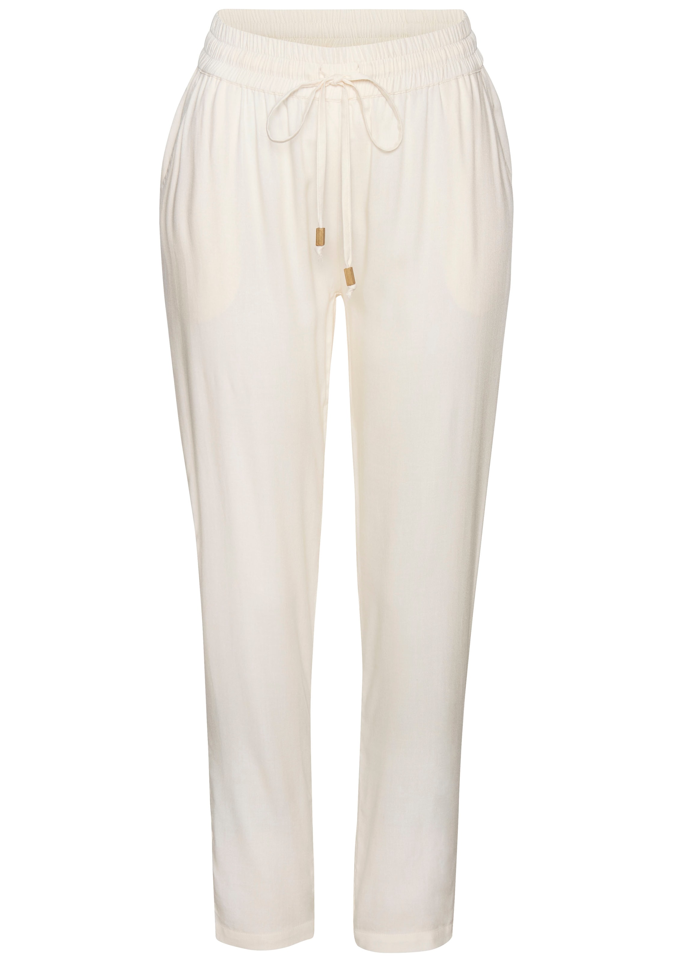 LASCANA Schlupfhose  aus gewebter Viskose, schmaler Schnitt, Sommerhose, Business-Look