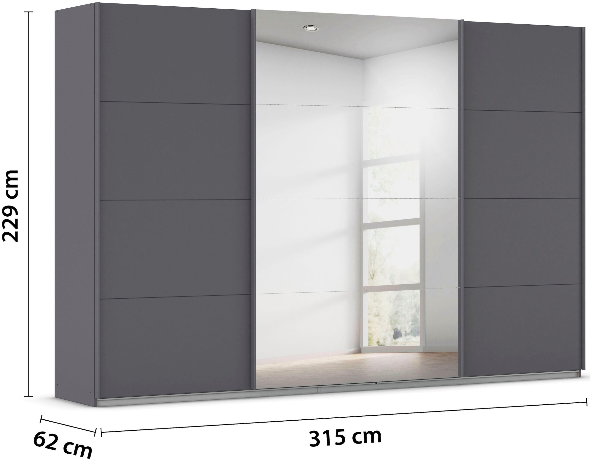 rauch Schwebetürenschrank »Kleiderschrank Schrank Garderobe AGORDO«, (in zwei Griff-Farben), Top Innenausstattung, in 4 Breiten und 2 Höhen MADE IN GERMANY