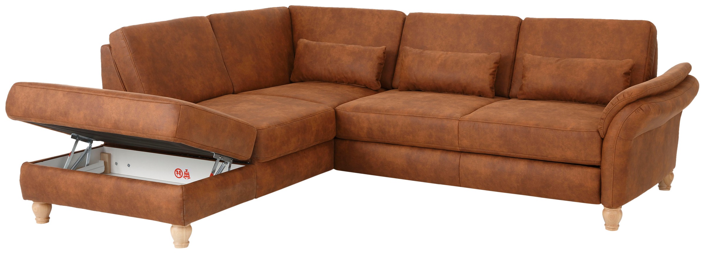 Home affaire Ecksofa »Palace L-Form«, incl. Sitztiefenverstellung, wahlweise mit Bettfunktion und Stauraum