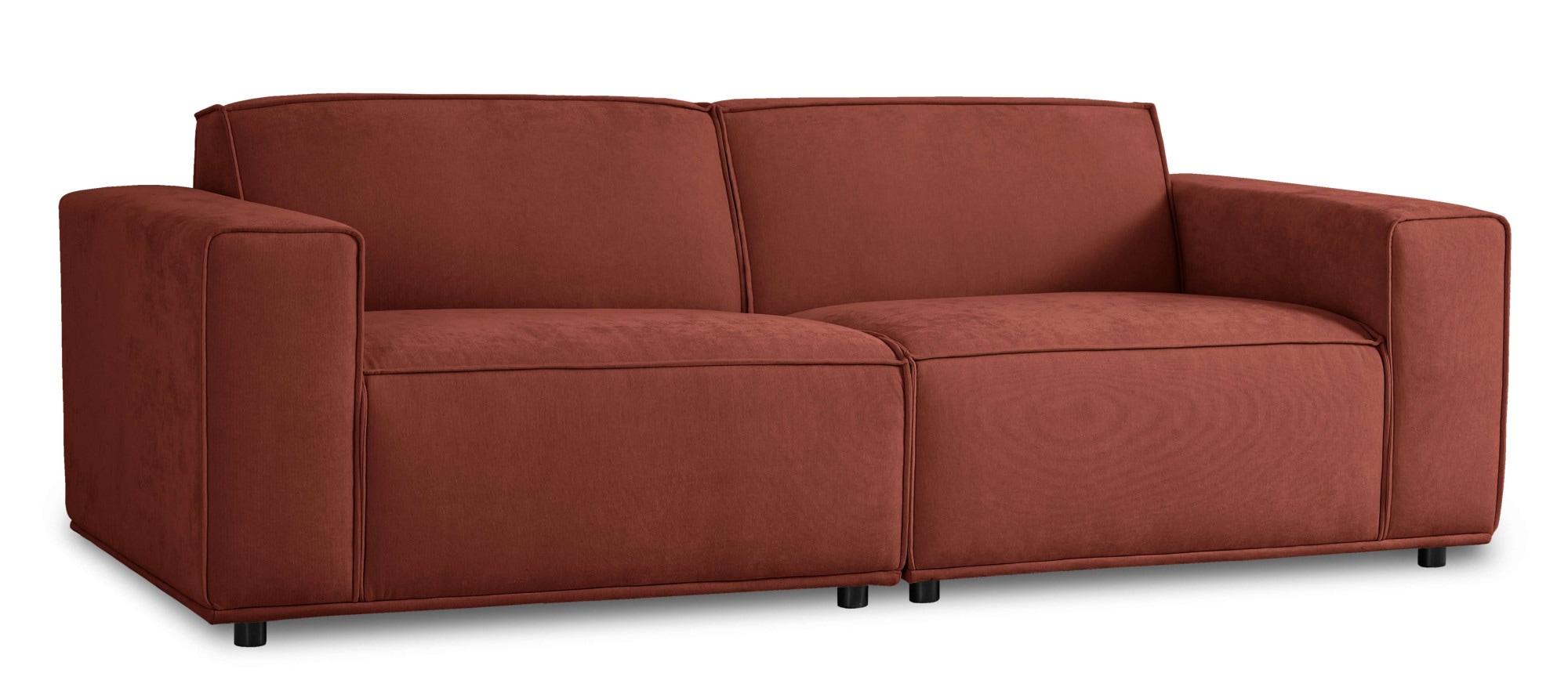 Home affaire 3-Sitzer »Avelin, 228 cm, Chenille, Struktur-Boucle«, mit Wellenunterfederung, Kedernaht, bodentief, Skandi-Design