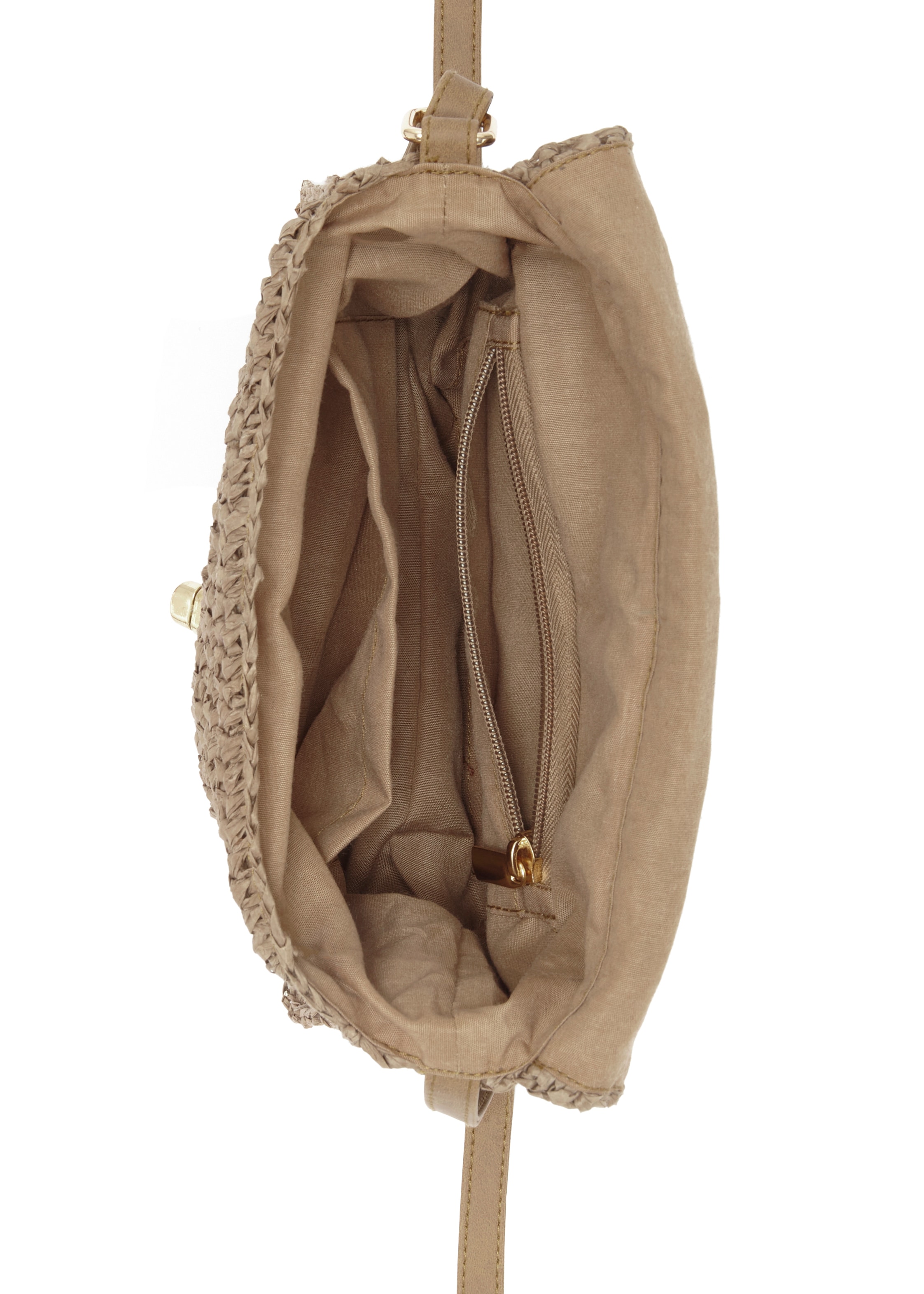 Vivance Umhängetasche »Handtasche« Minibag, Henkeltasche, Bast-Optik, Sommertasche, Crossbody Bag