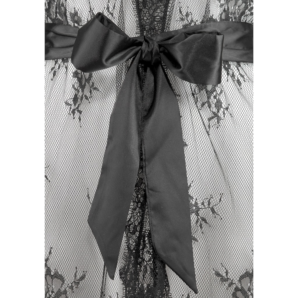 LASCANA Kimono, aus transparenter Eyelashspitze, sexy Dessous