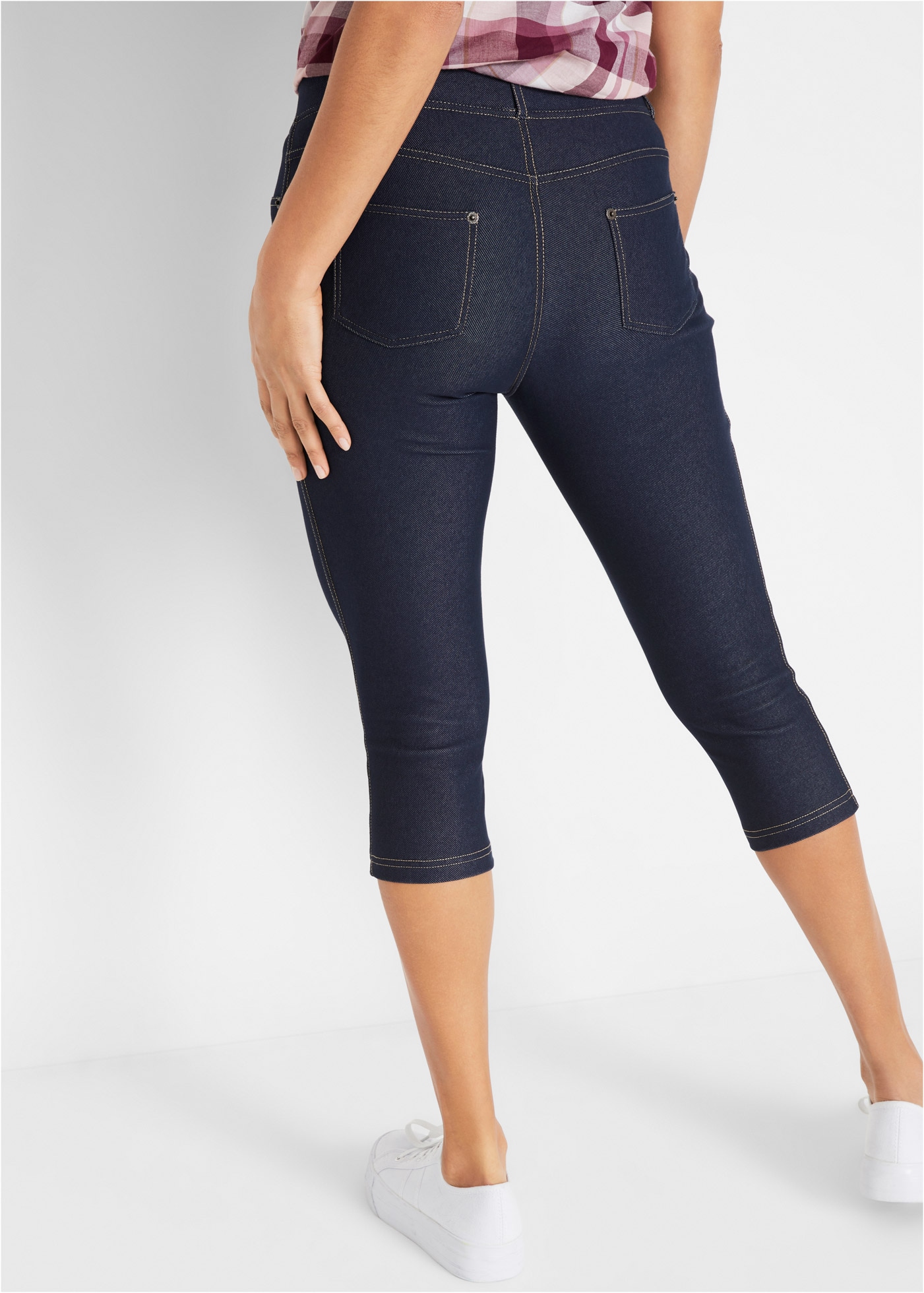 bonprix Caprileggings  in Jeansoptik, aus Baumwollmischung, Skinny Fit